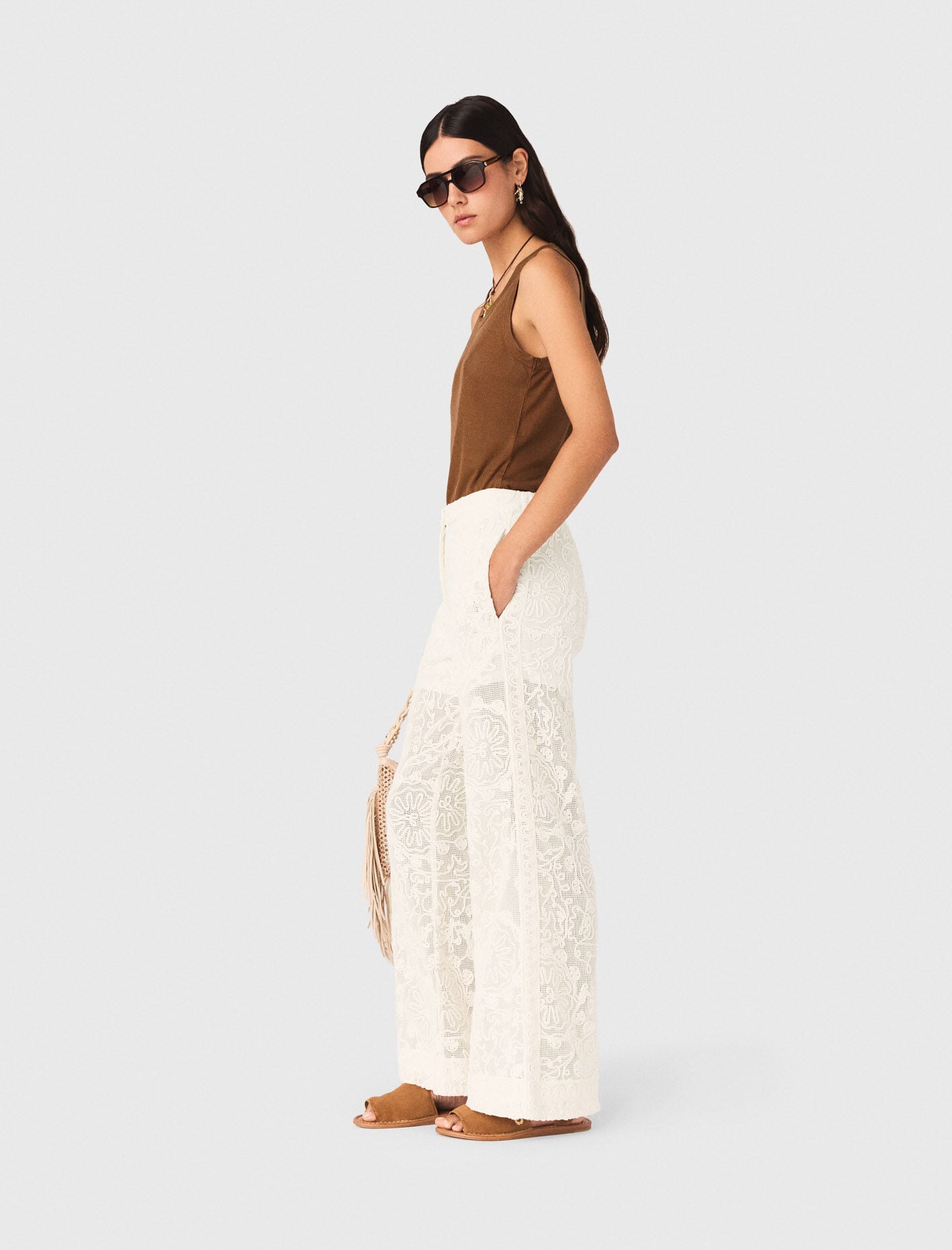 Maje Guipure lace trousers