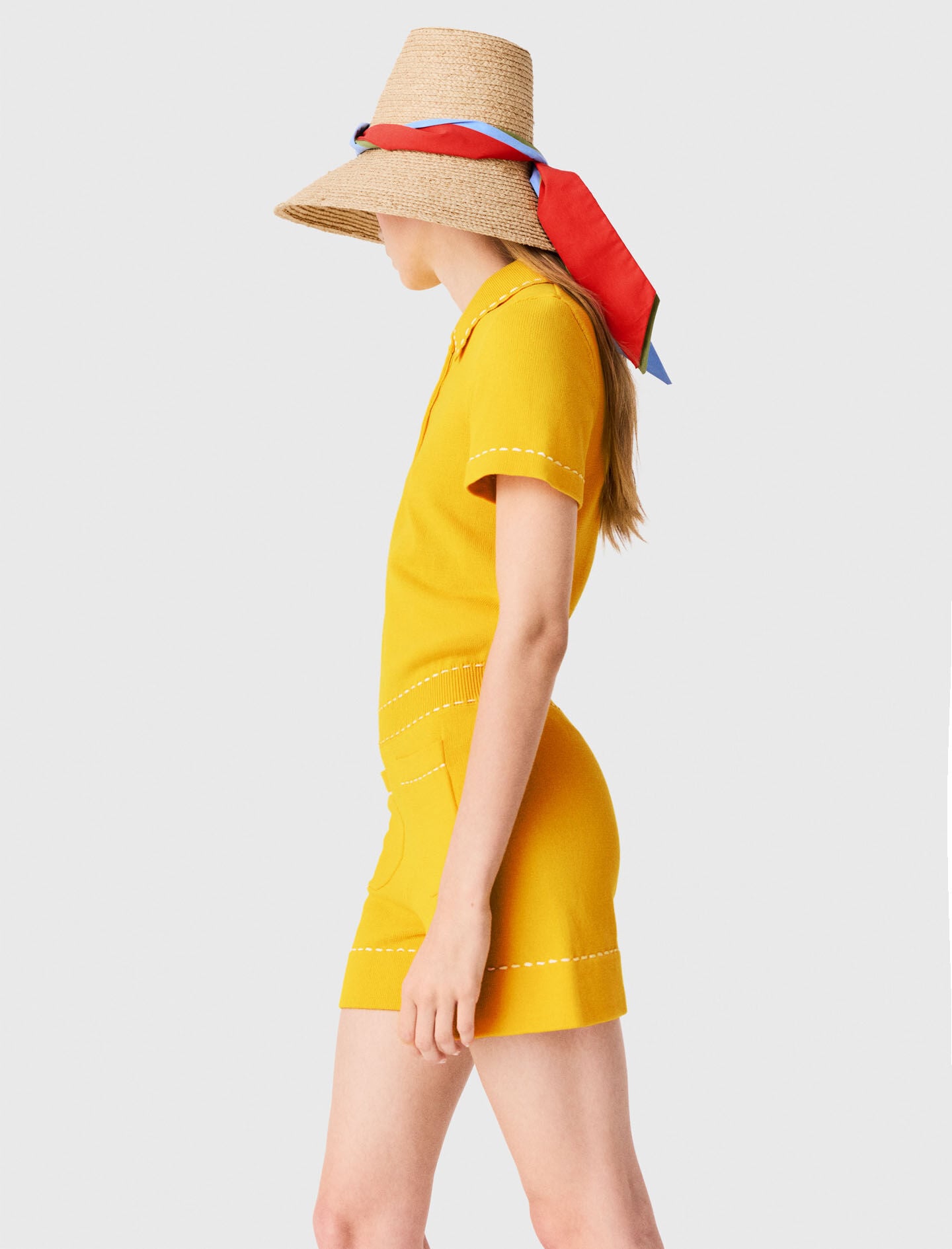 Maje Knit playsuit with polo collar