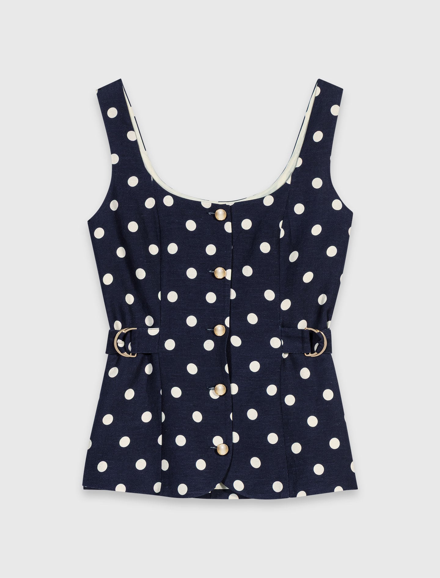 Maje Long linen blend vest