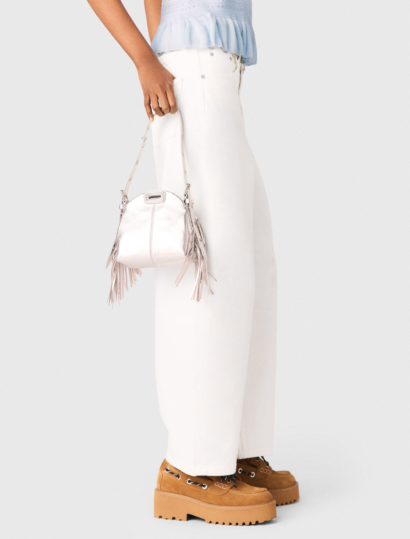 Maje Ruffled knit top