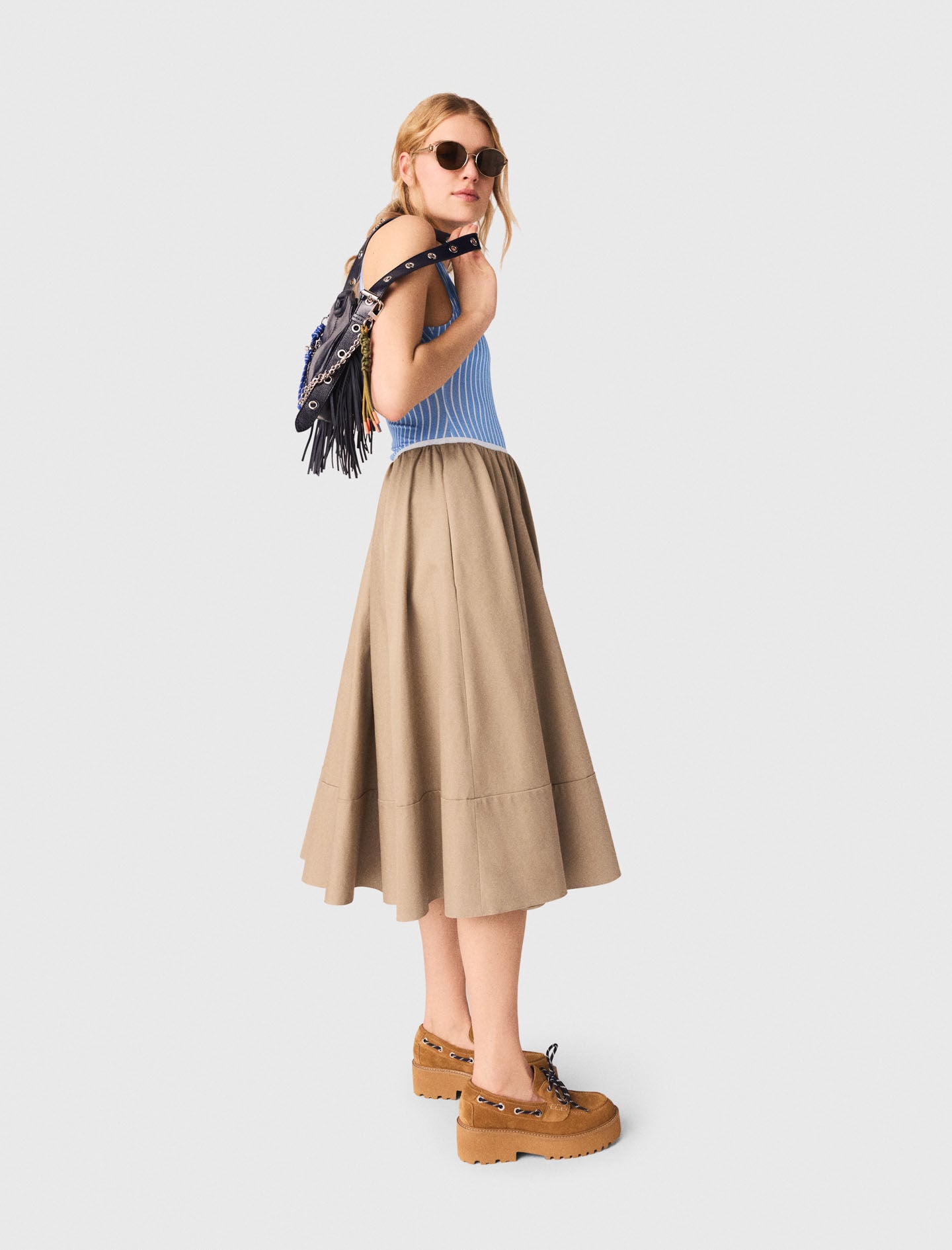 Maje Mid-length cotton skirt