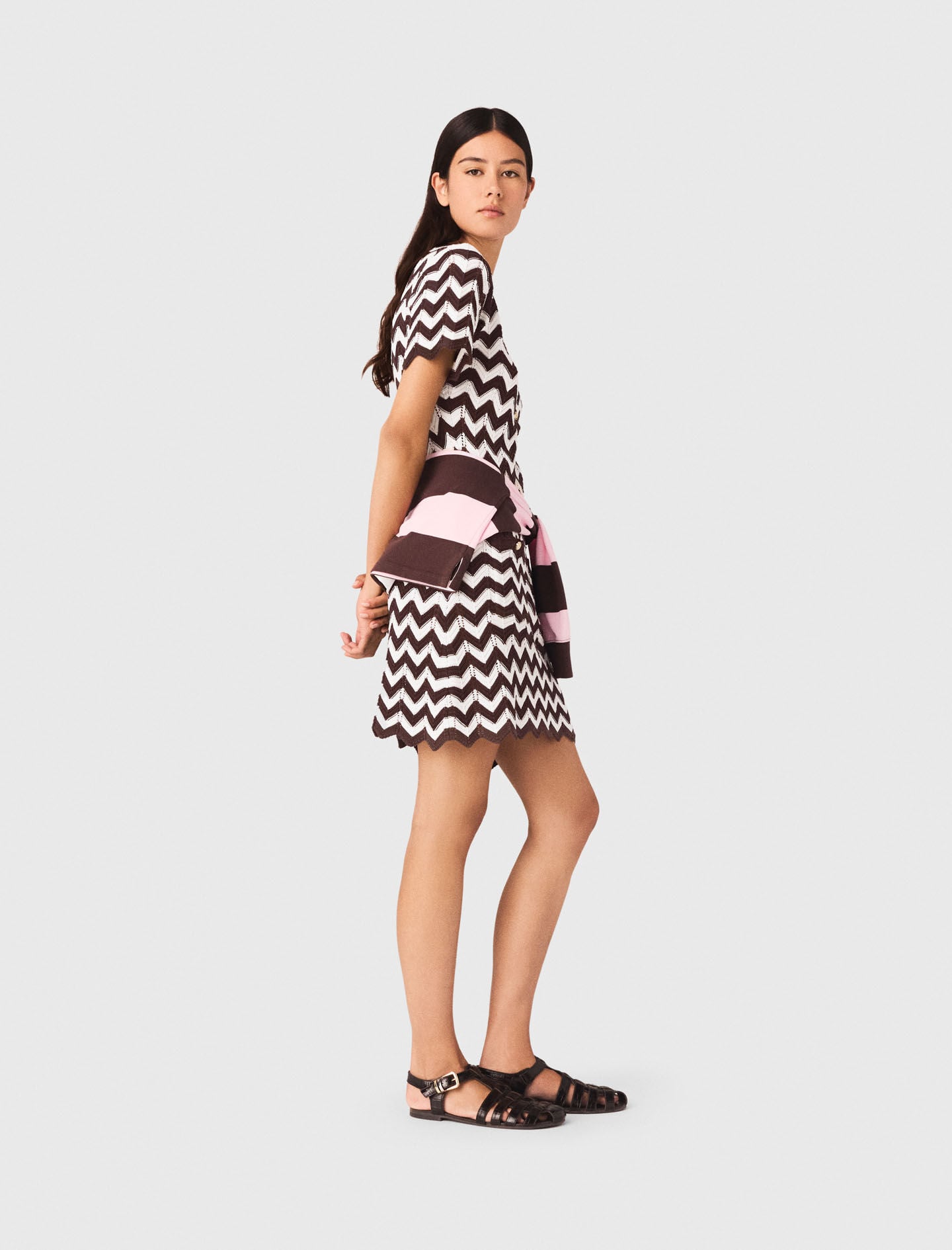 Maje Zigzag crochet dress