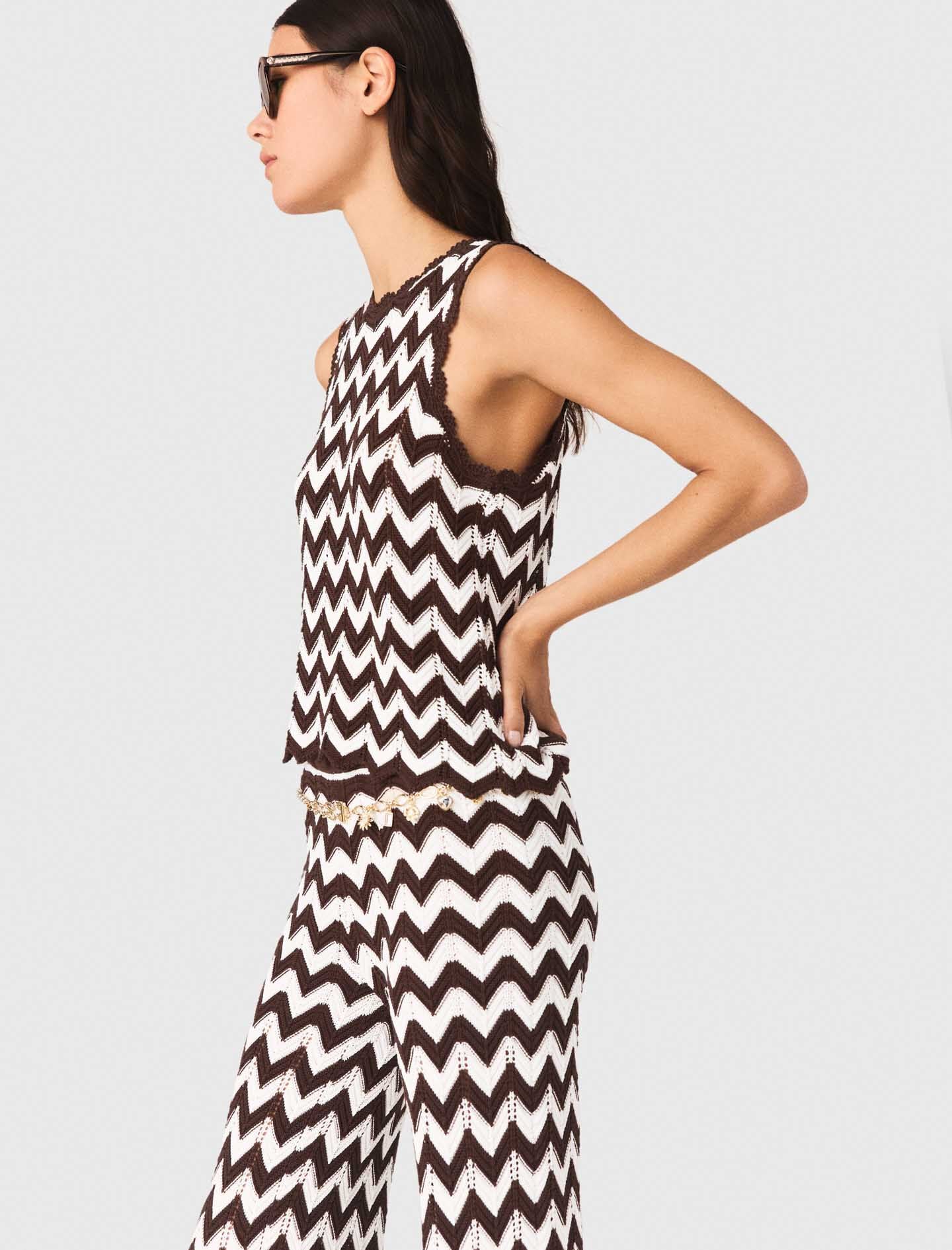 Maje Zigzag crochet top