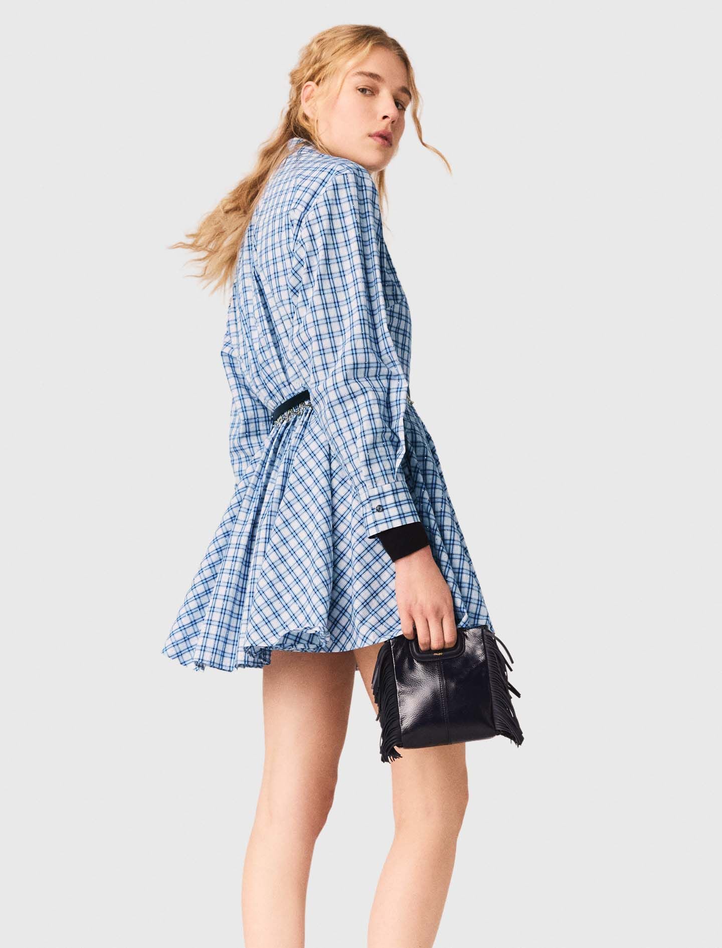 Maje Rhinestone Shirt Dress