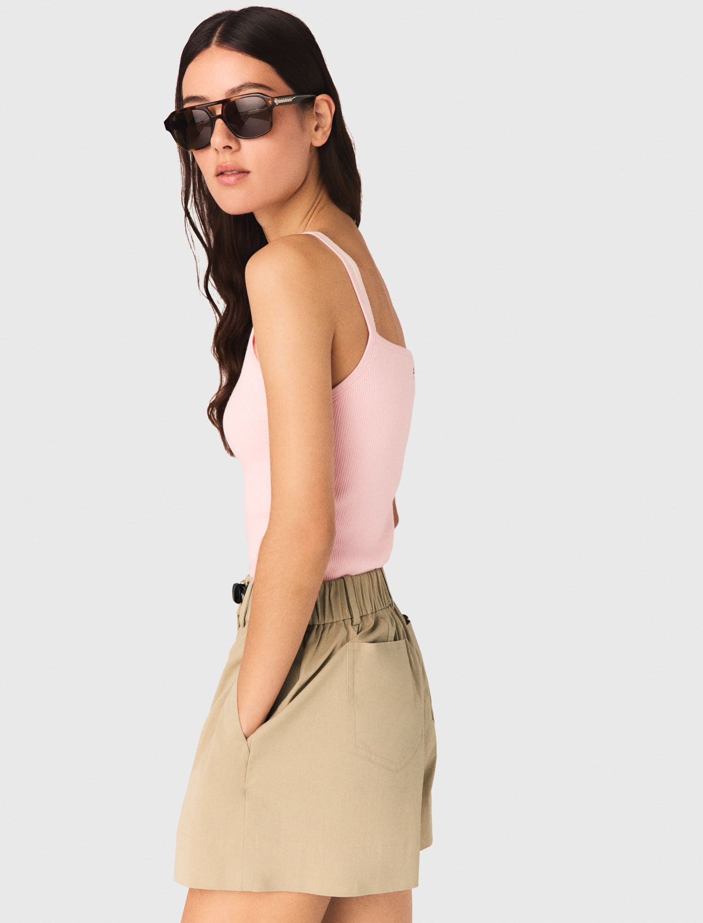 Maje High straight-neck top