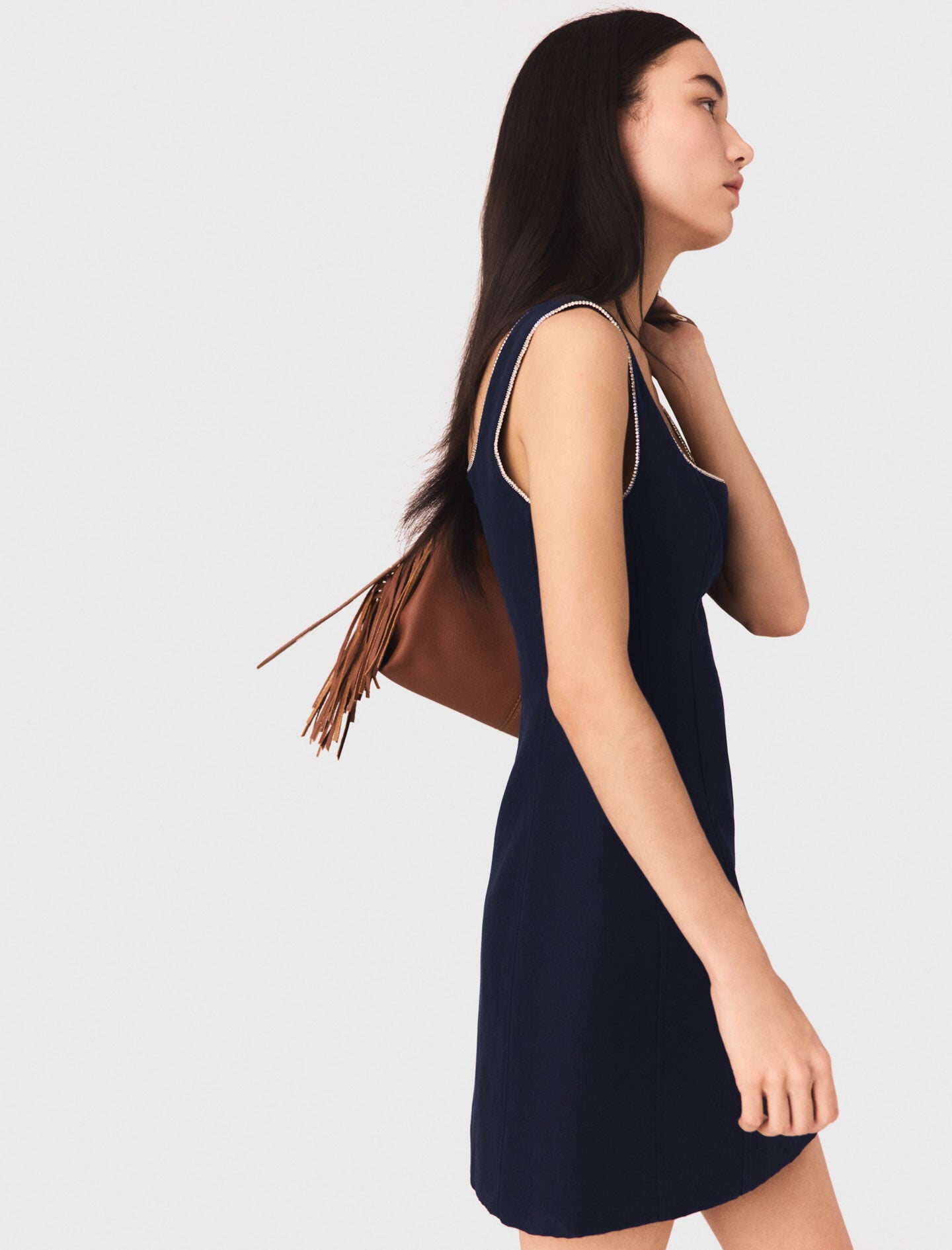 Maje Short linen-blend dress