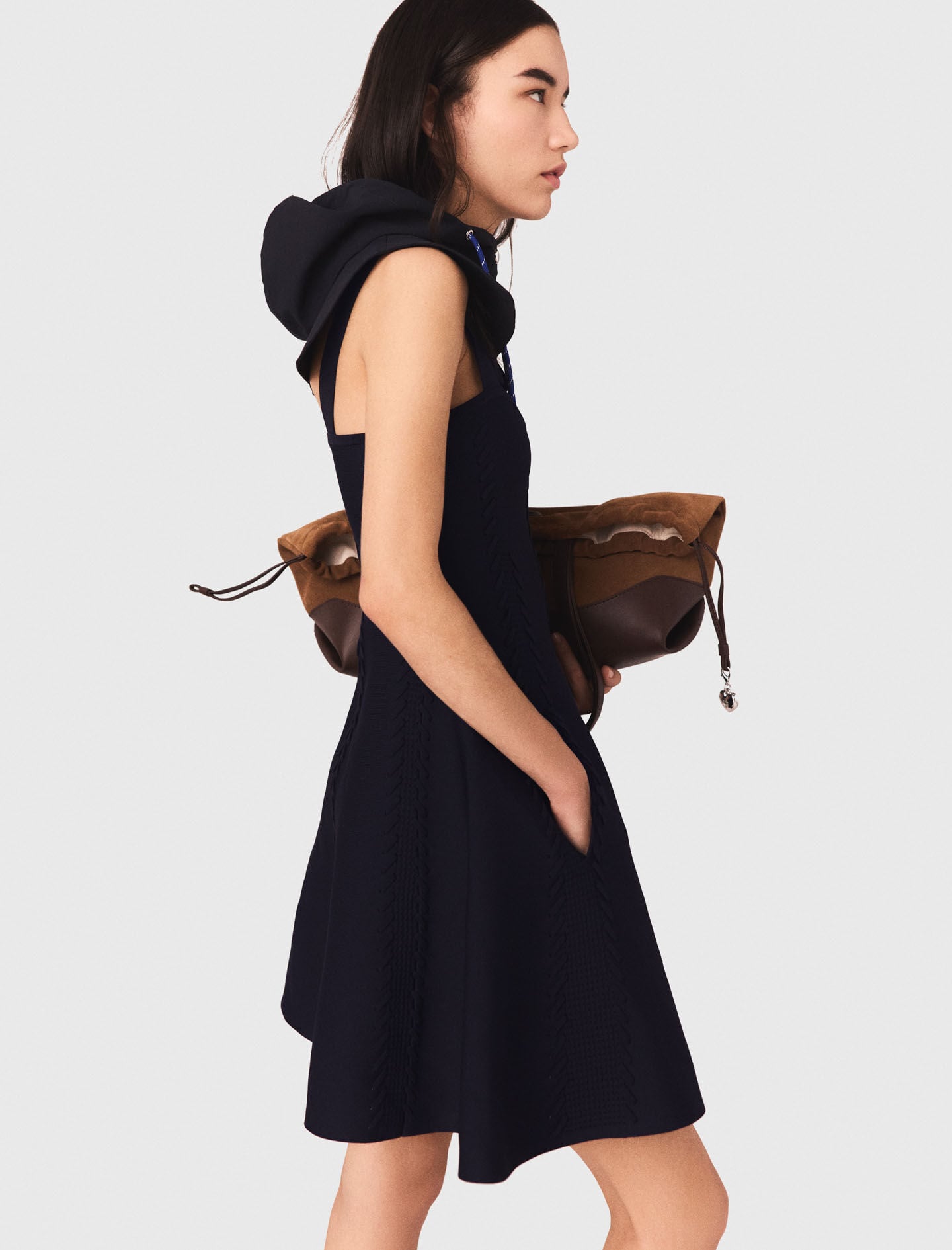 Maje Mini knitted babydoll dress