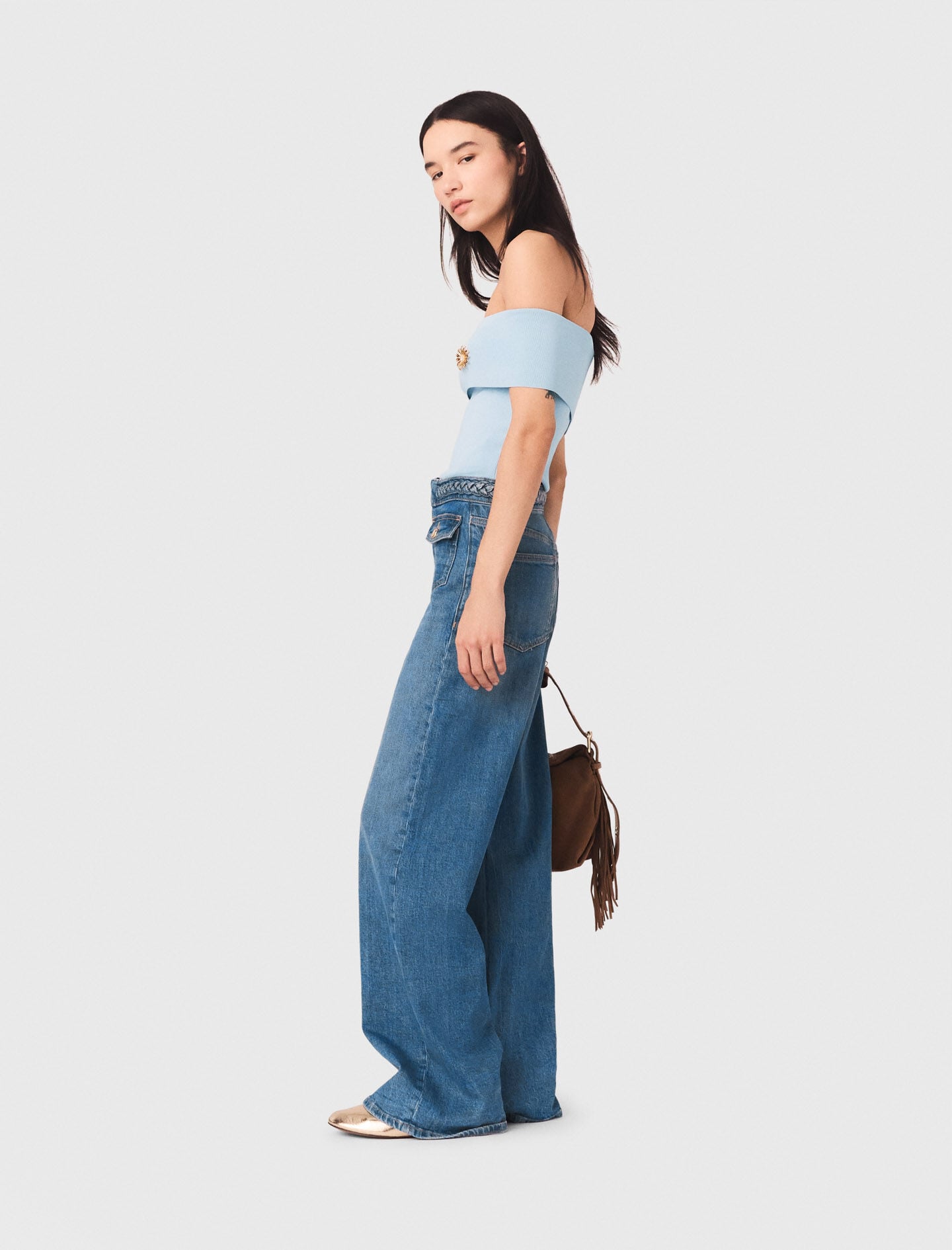 Maje Braided flared jeans