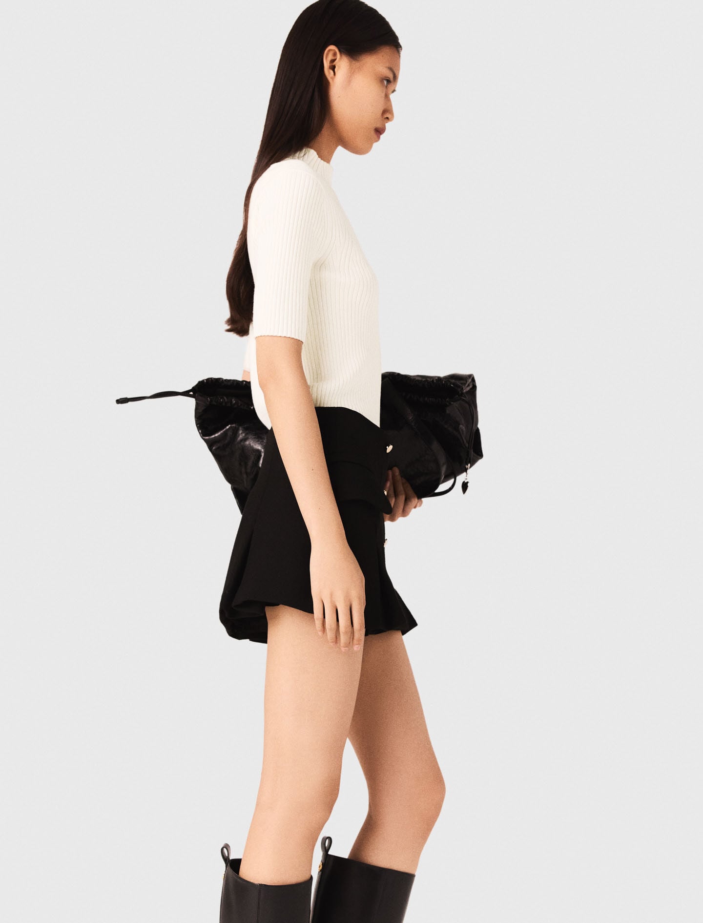 Maje Cotton and silk ribbed top