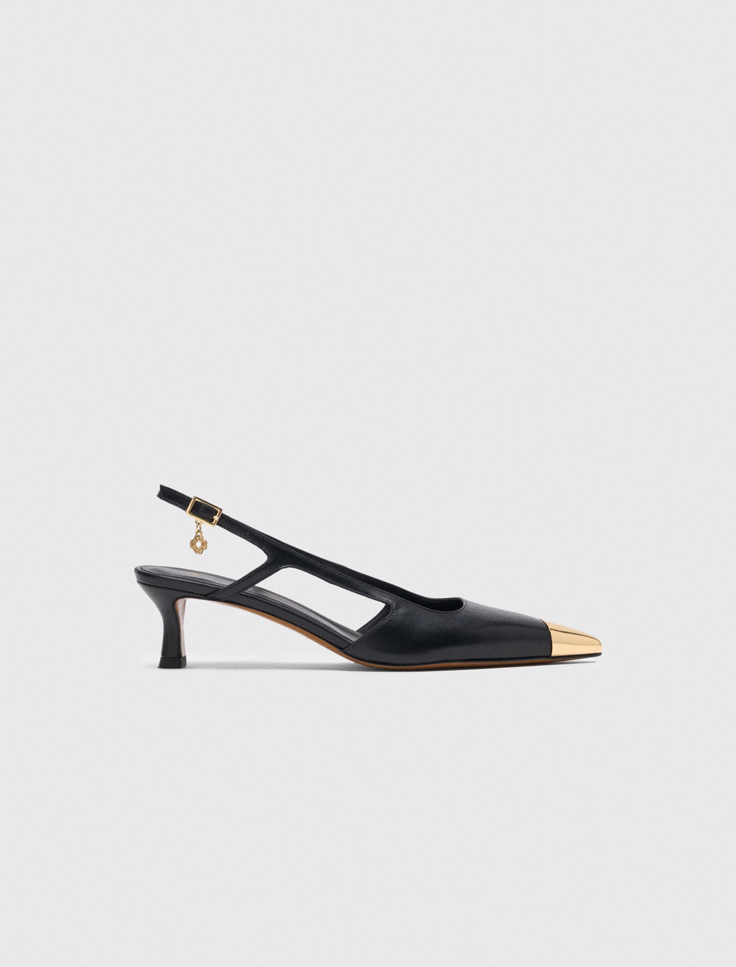 Maje Smooth leather slingback pumps
