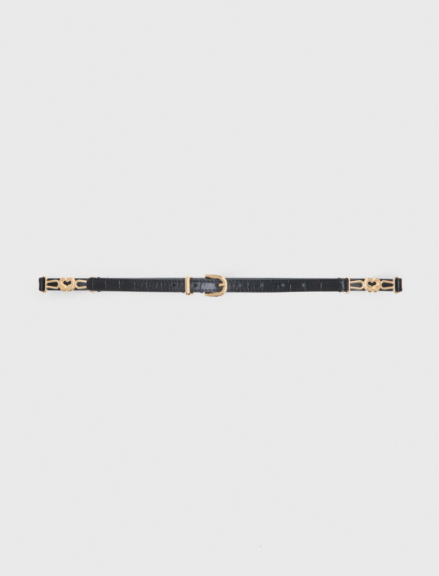 Maje Slim croc-effect leather belt