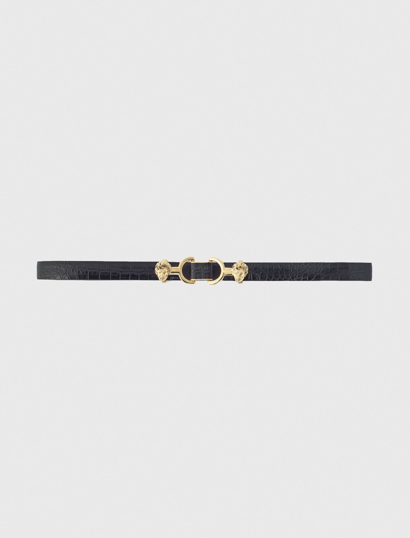 Maje Thin leather belt with lion bit