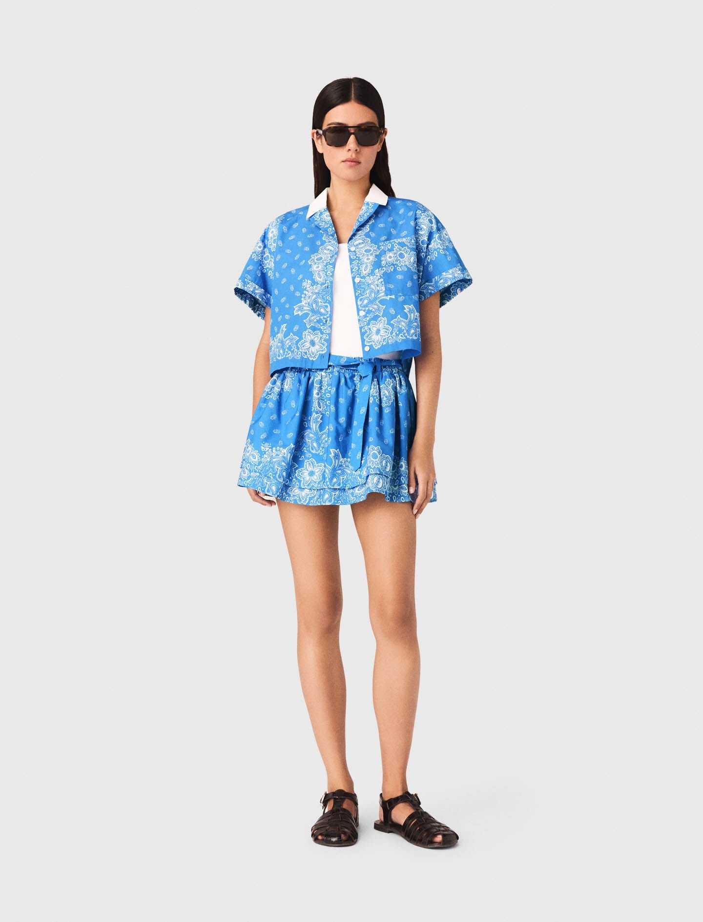 Maje Contrast collar printed shirt