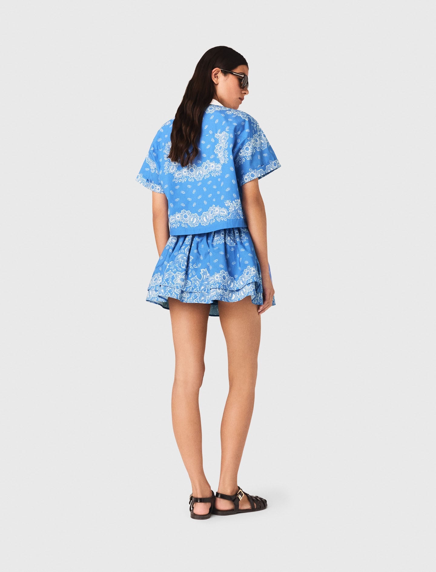 Maje Contrast collar printed shirt