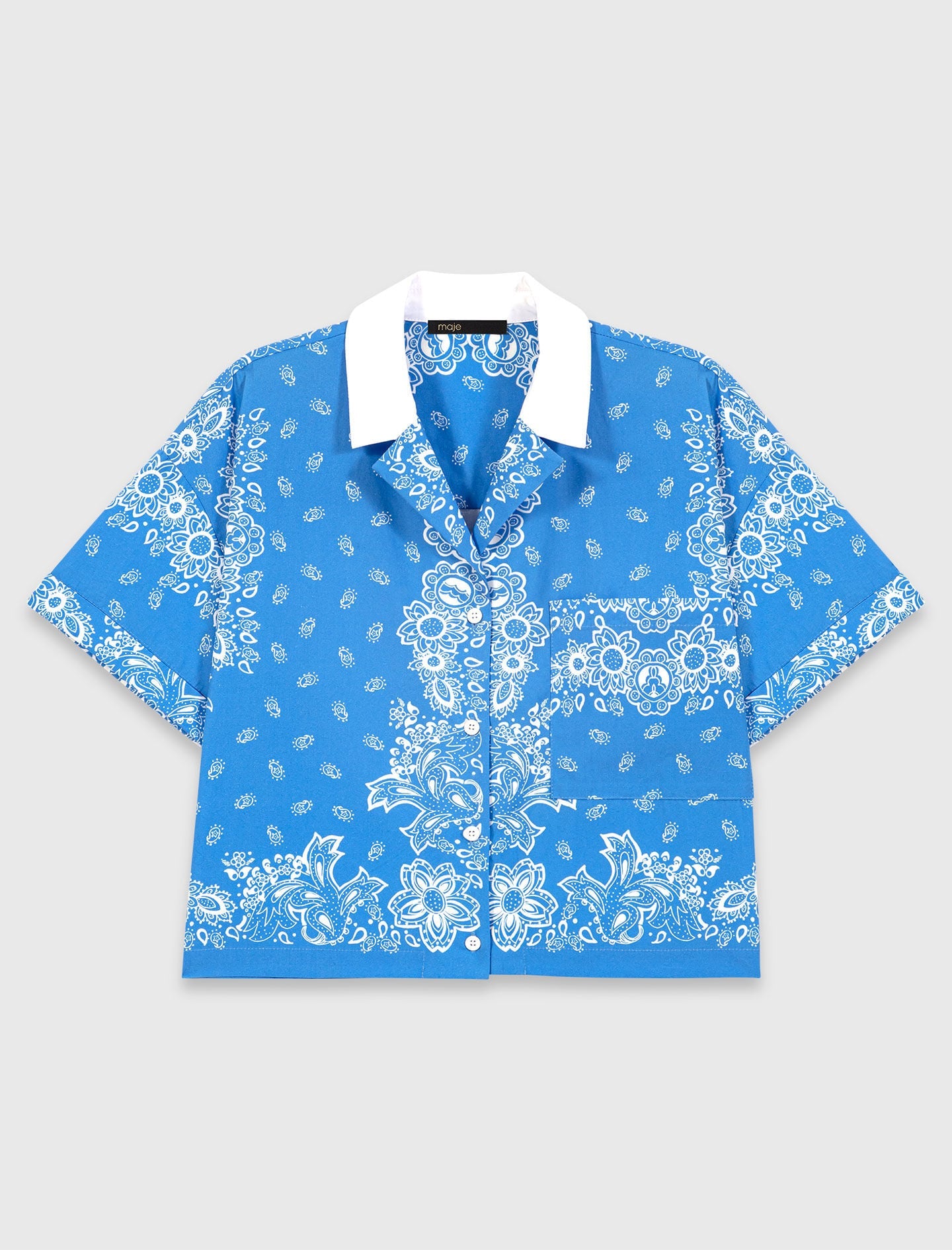 Maje Contrast collar printed shirt