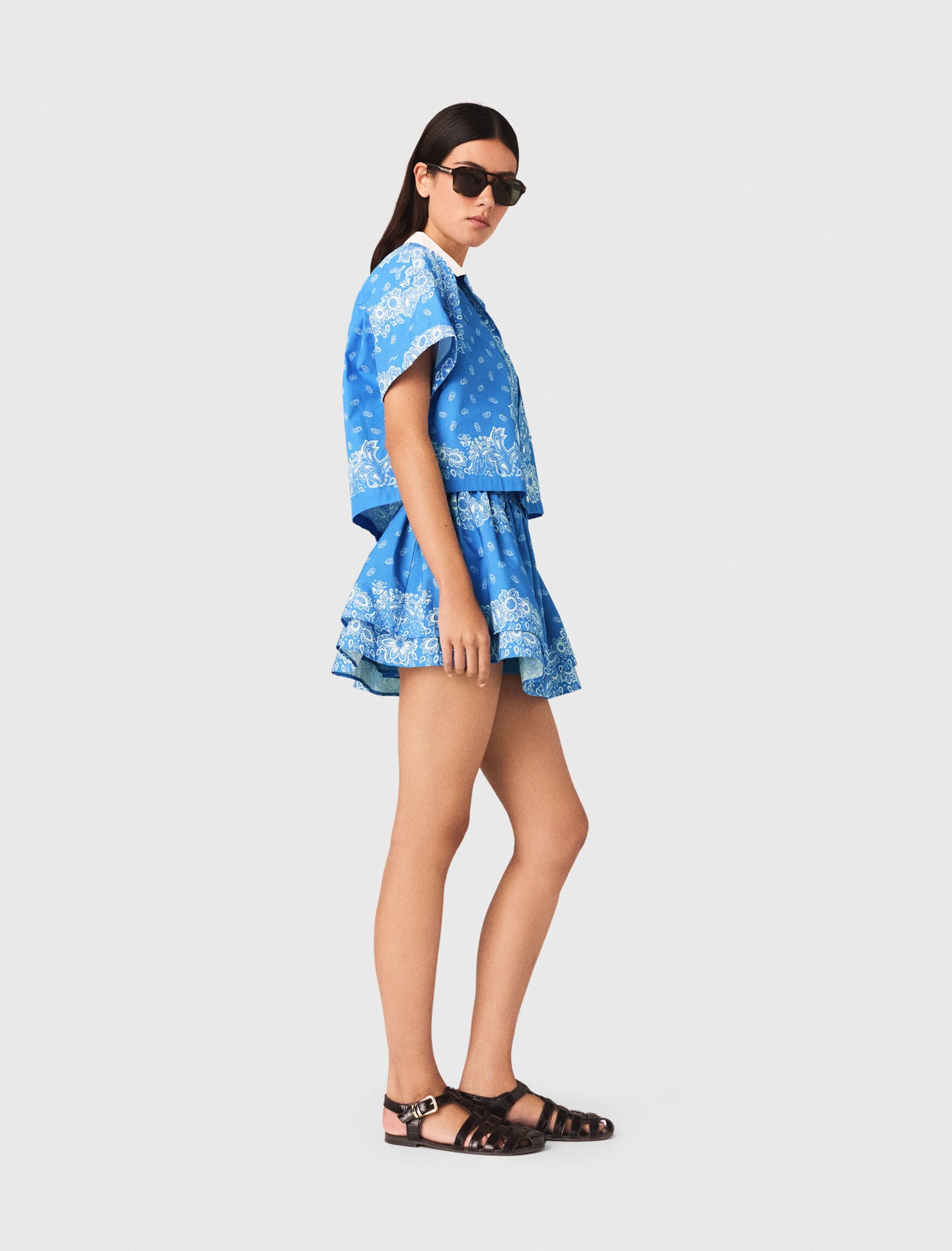 Maje Contrast collar printed shirt