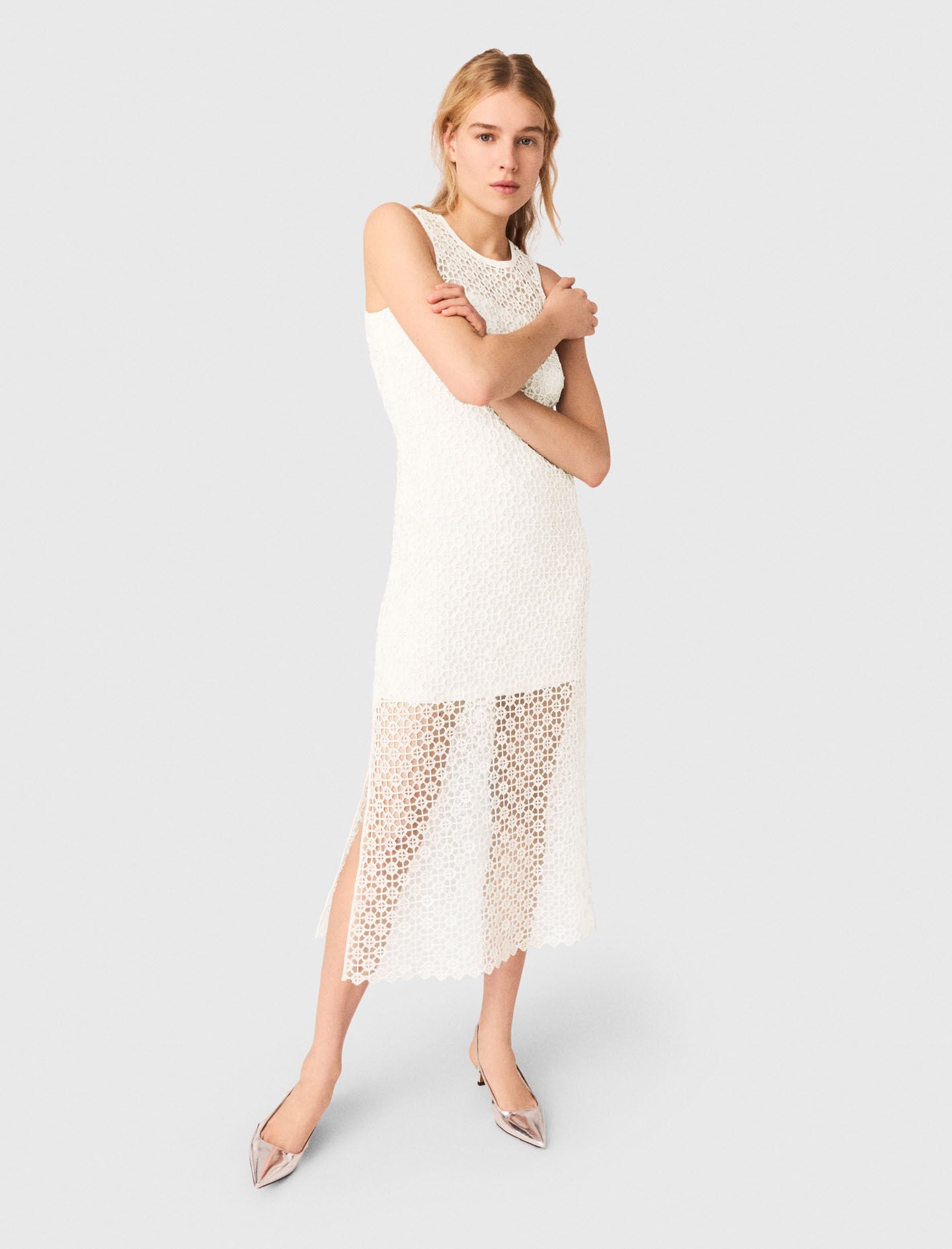 Maje Rhinestone crochet maxi dress