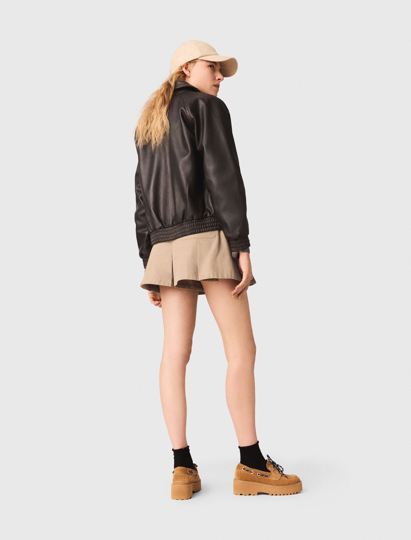 Maje Cropped leather jacket