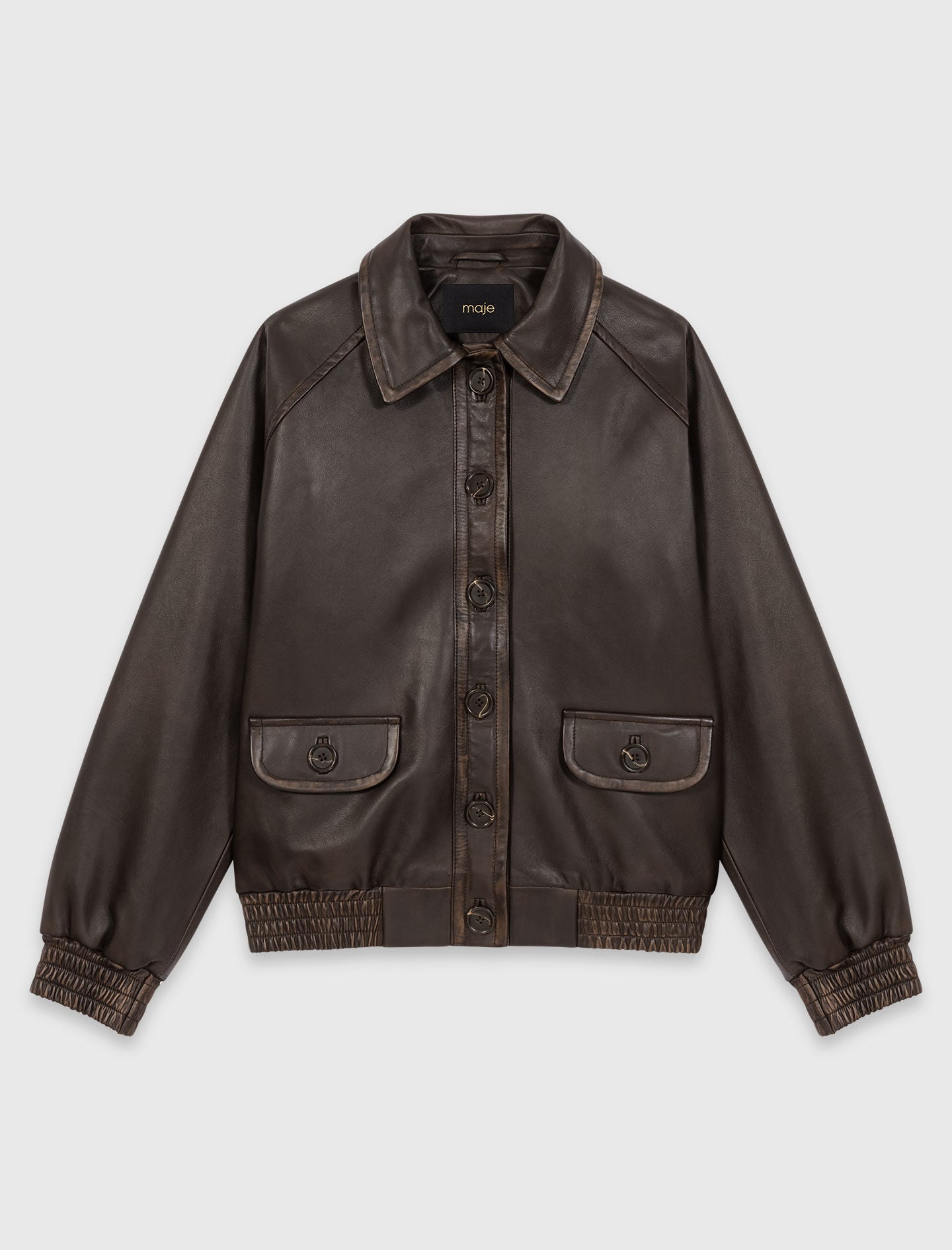 Maje Cropped leather jacket