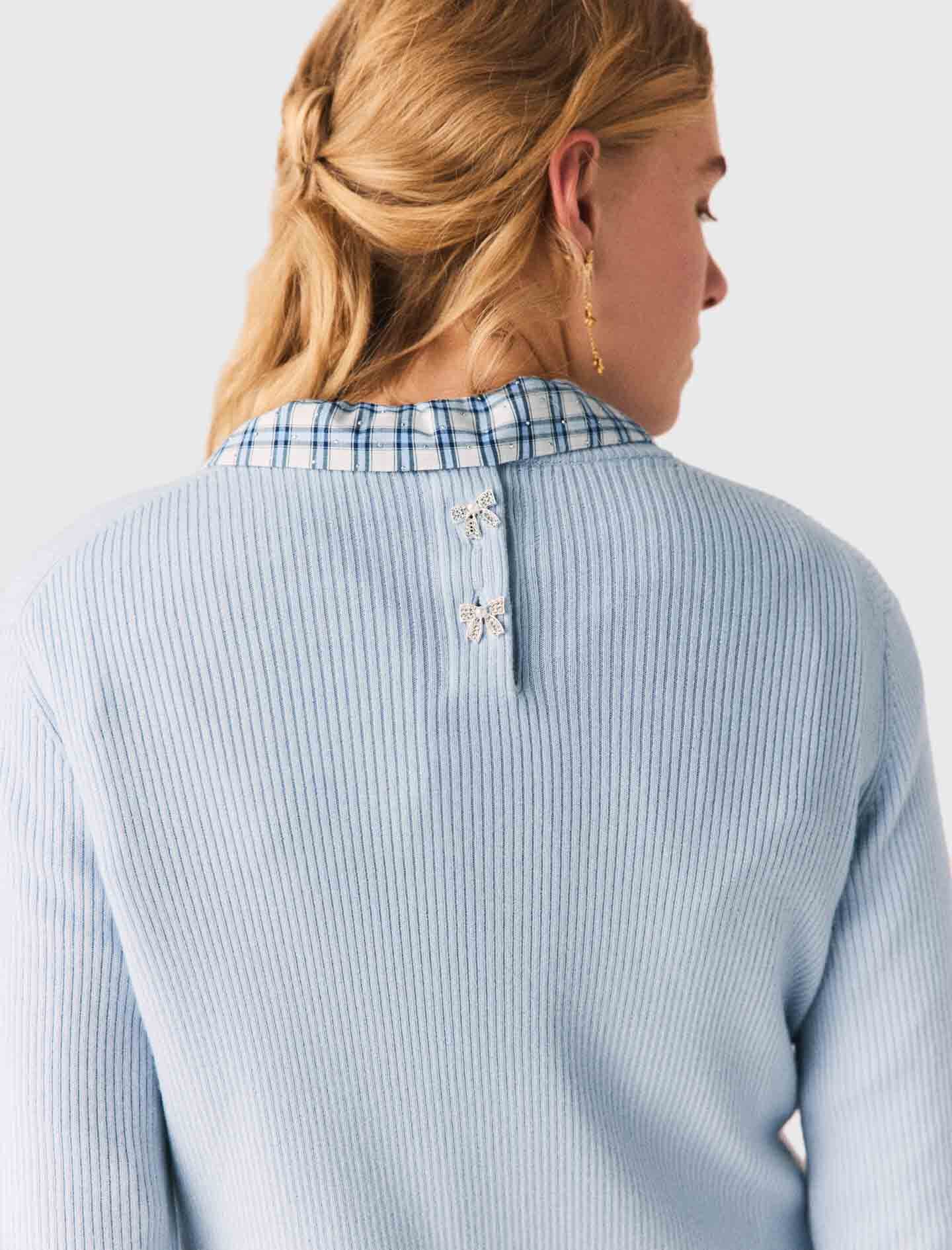 Maje Sweater with jeweled bows on back