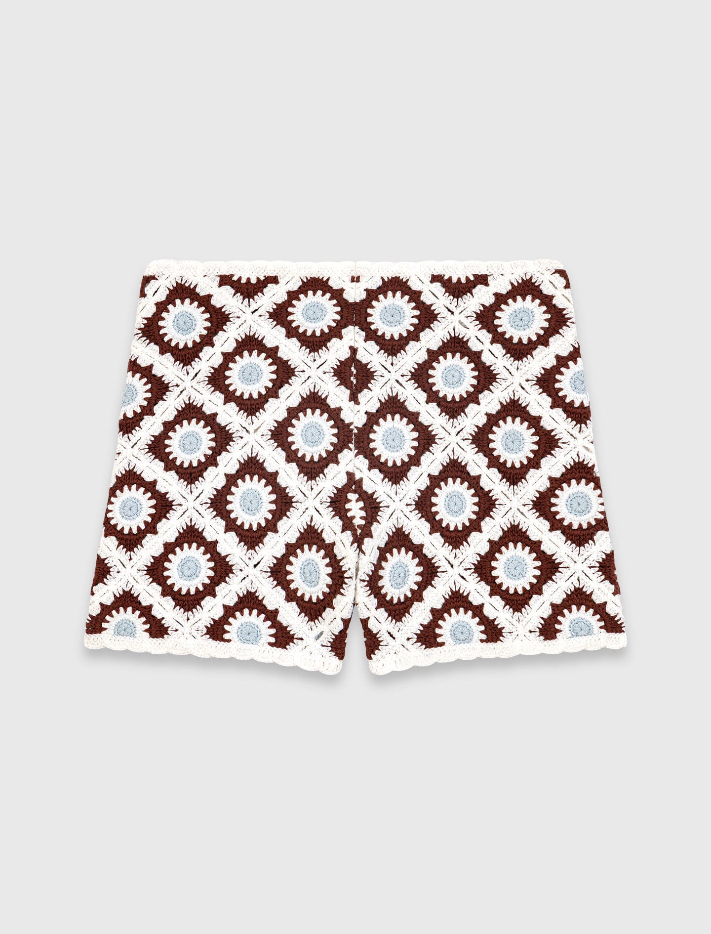 Maje Floral-patterned crochet shorts