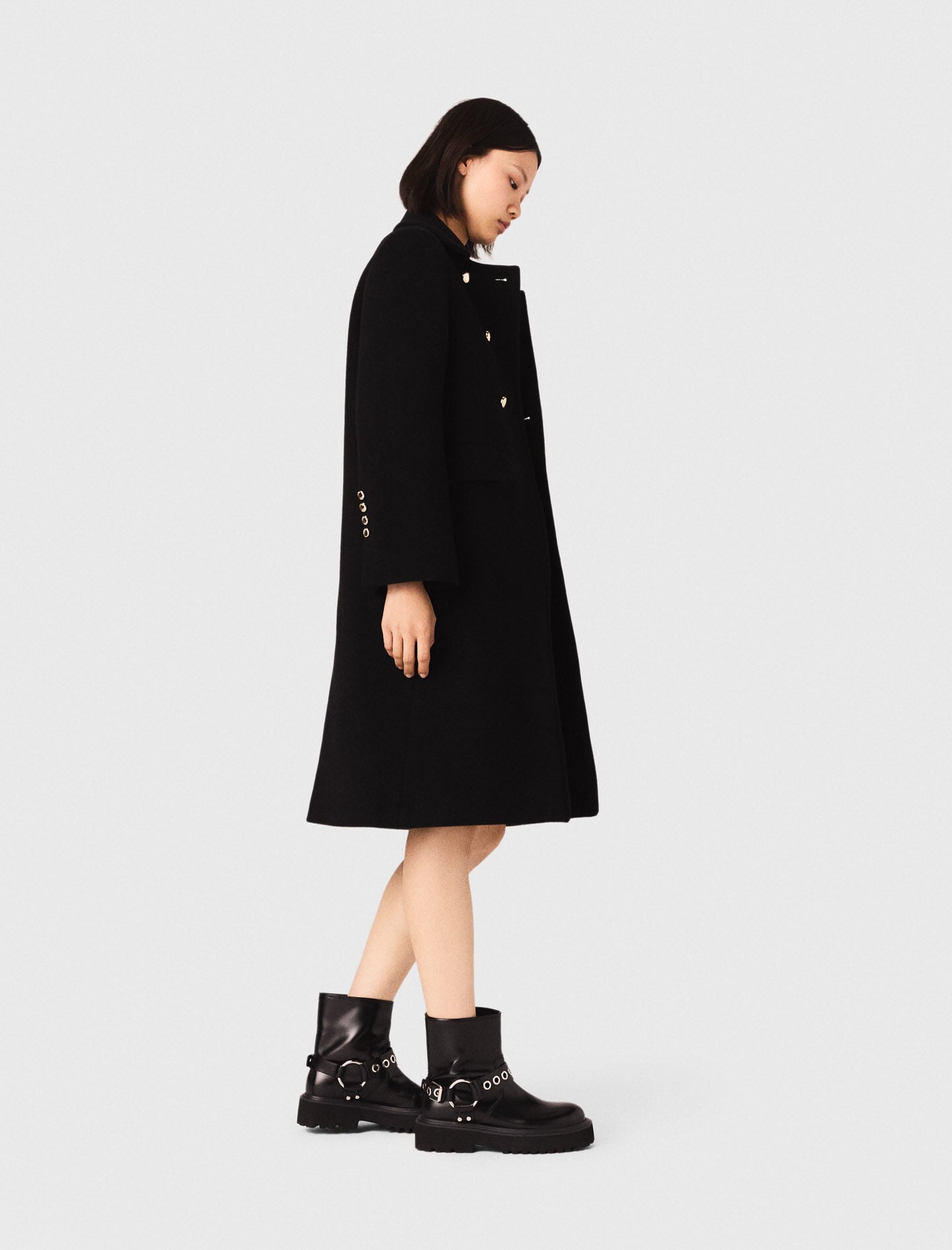 Maje Long wool blend coat
