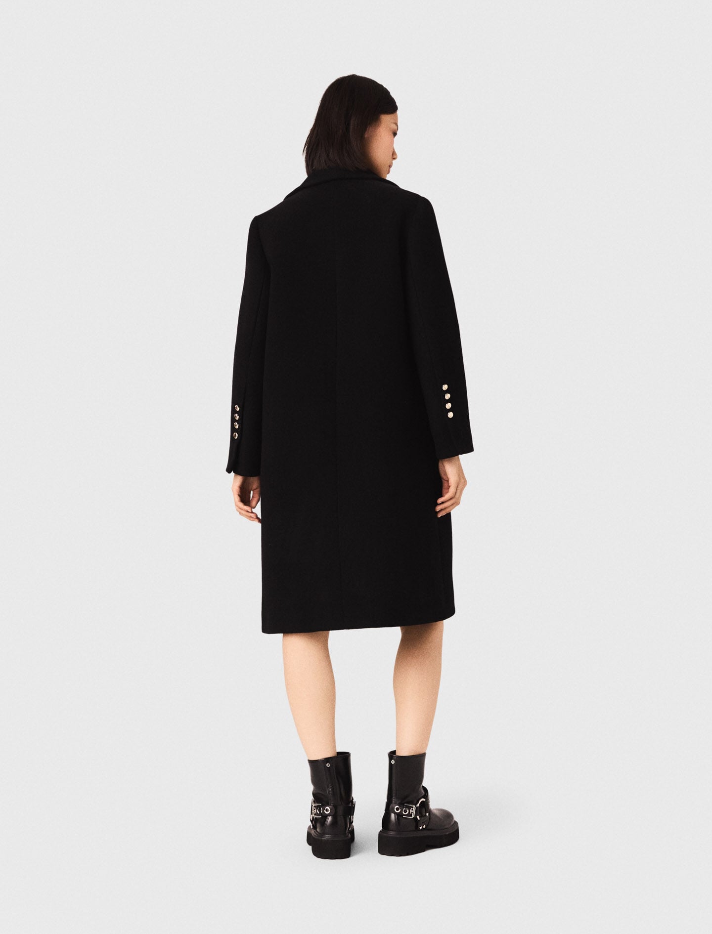 Maje Long wool blend coat