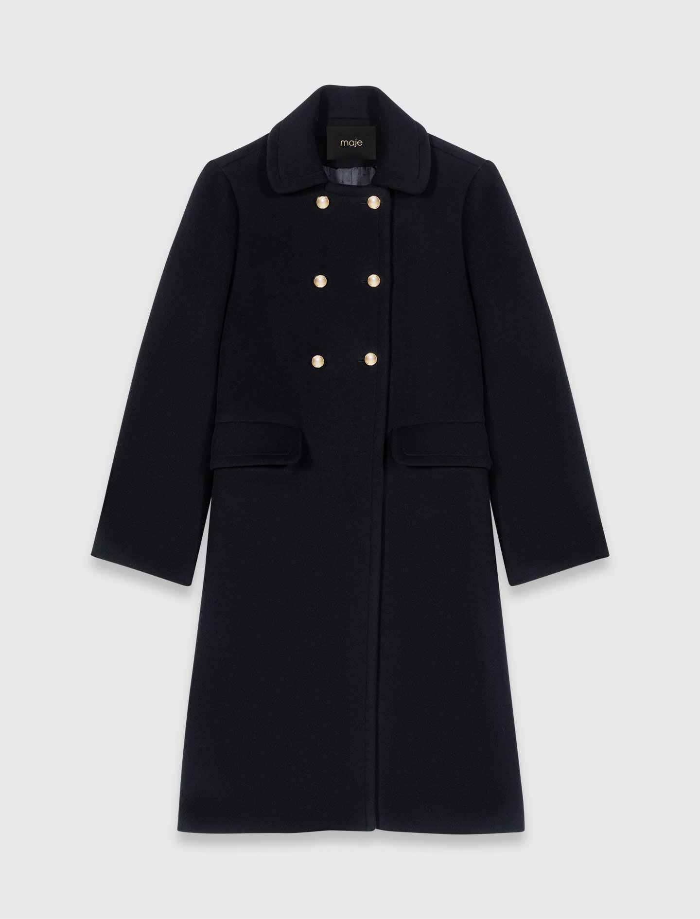 Maje Long wool blend coat