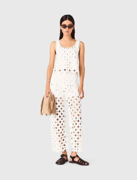 Maje Crochet trousers with mirrors