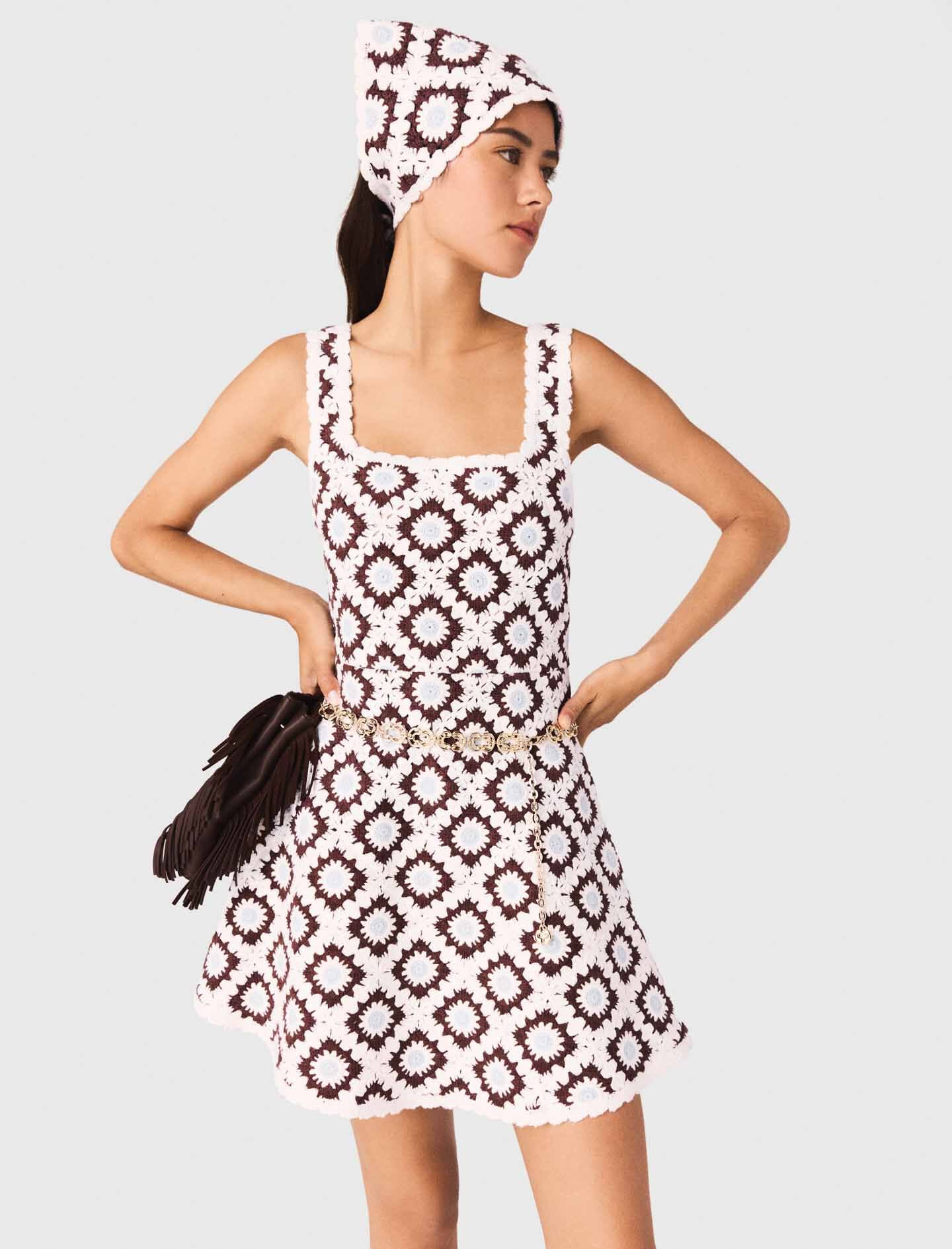 Maje Floral crochet dress