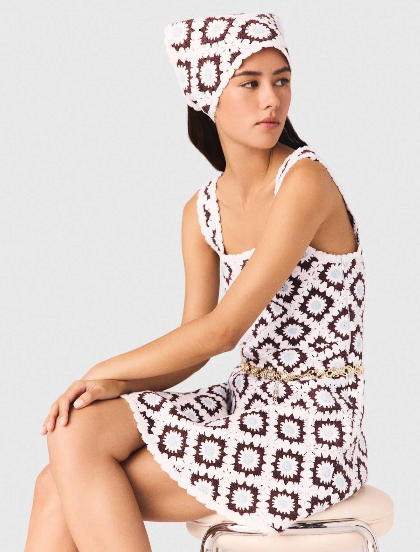 Maje Floral crochet dress