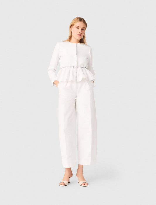 Maje Cropped jacket with jewelled belt
