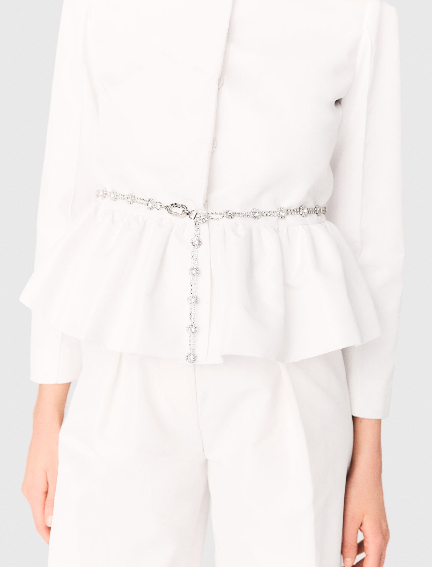 Maje Cropped jacket with jewelled belt
