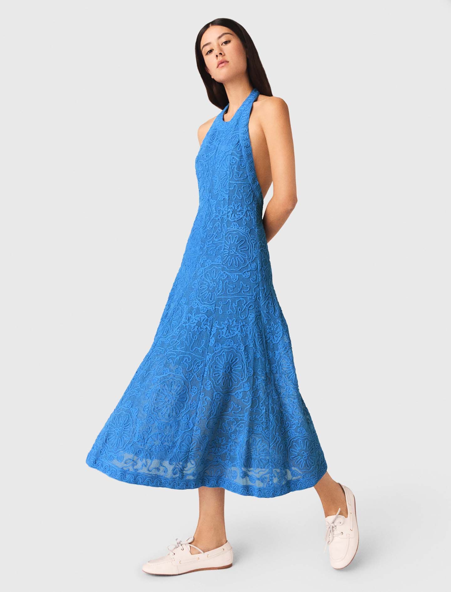 Maje Backless guipure maxi dress