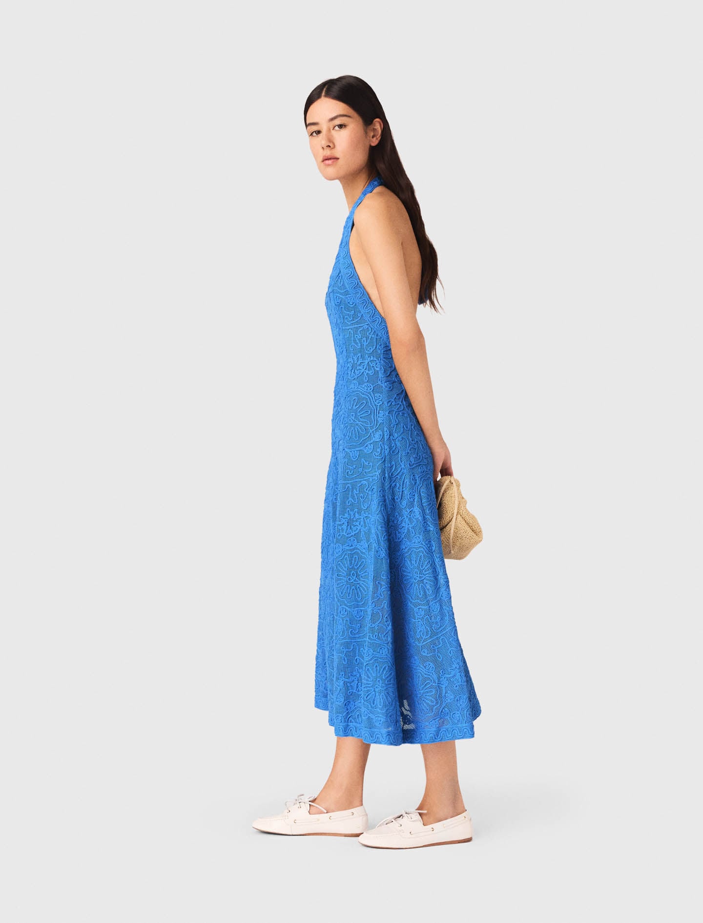 Maje Backless guipure maxi dress