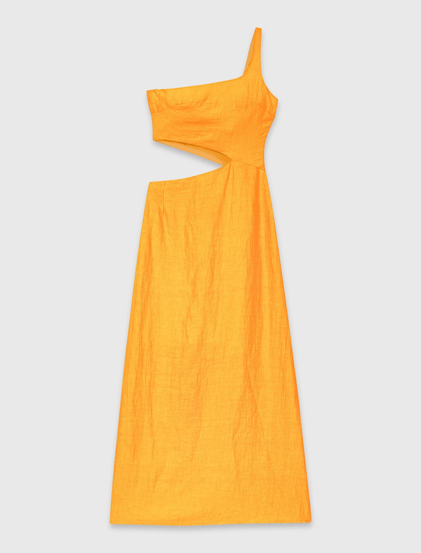 Maje Asymmetrical Linen-Blend Dress