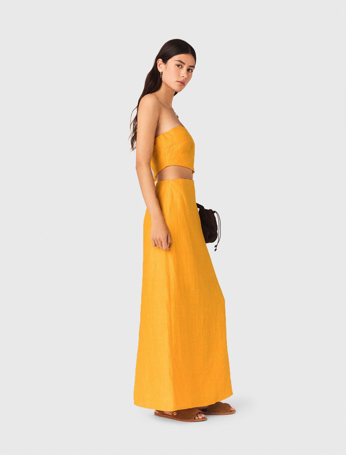 Maje Asymmetrical Linen-Blend Dress
