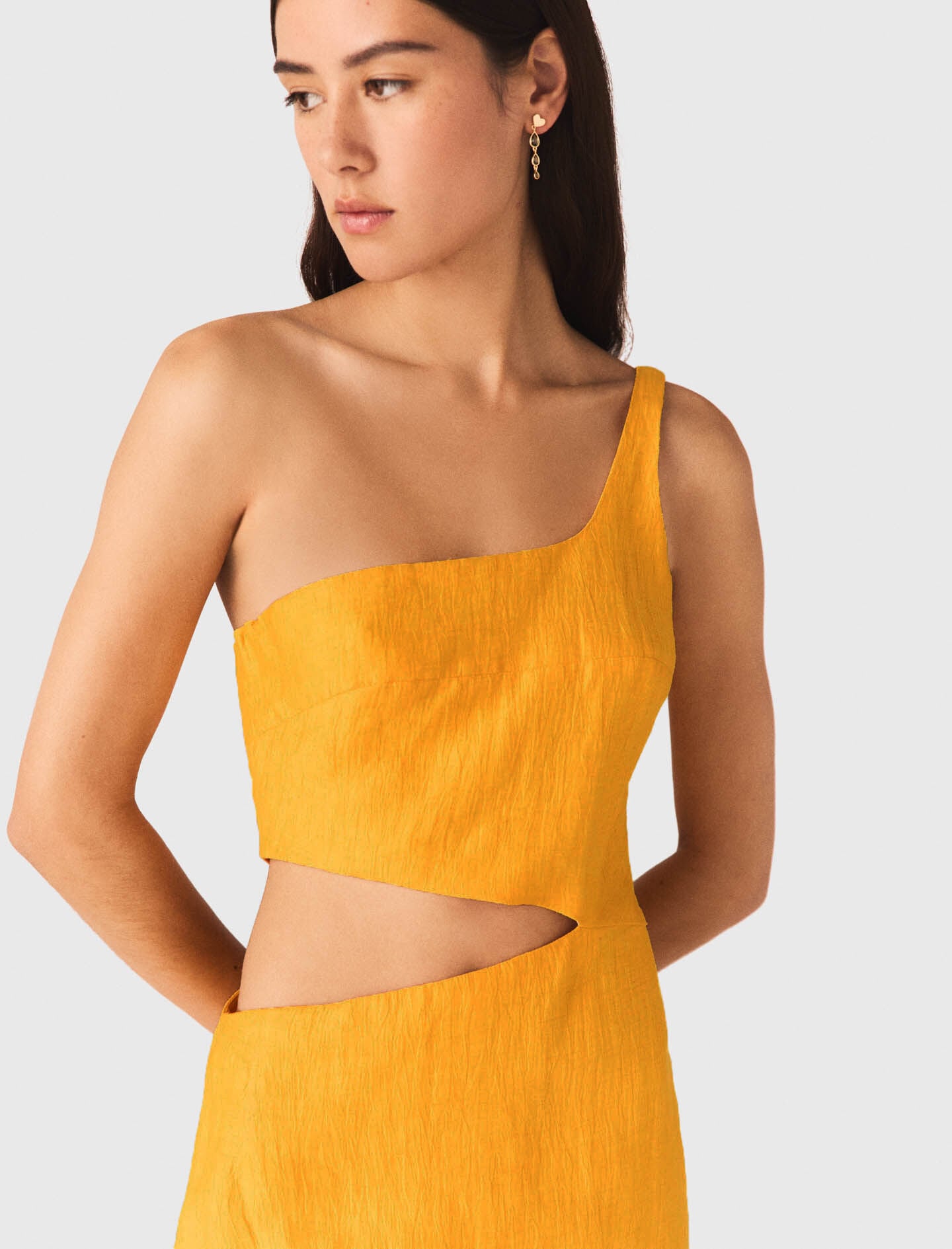 Maje Asymmetrical Linen-Blend Dress