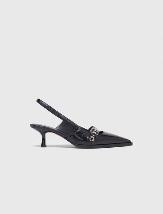 Maje Leather pumps with eyelet strap