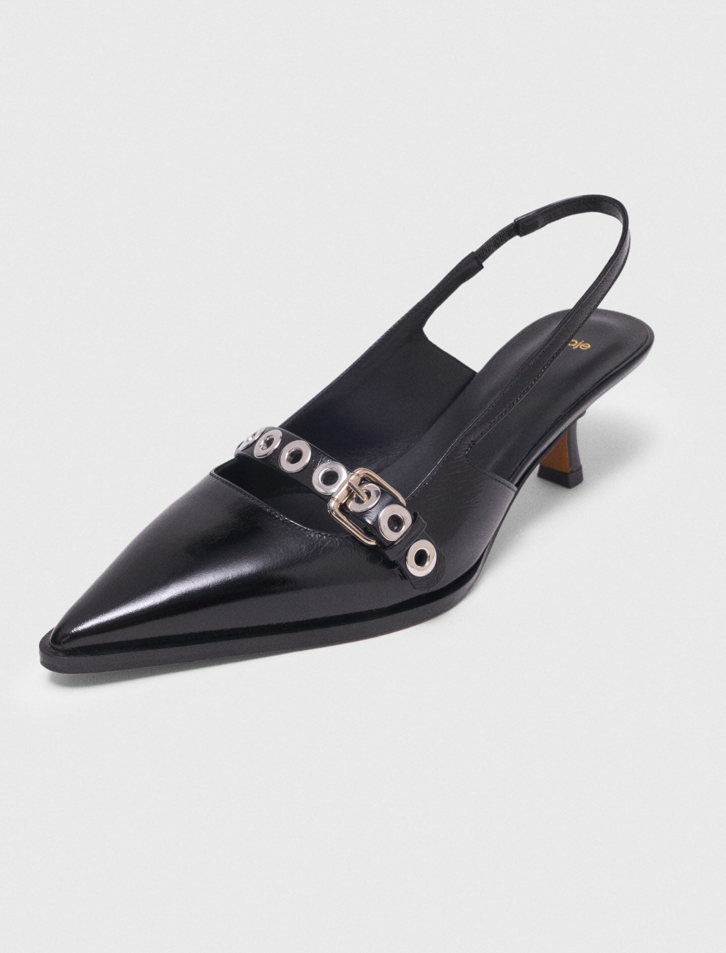 Maje Leather pumps with eyelet strap