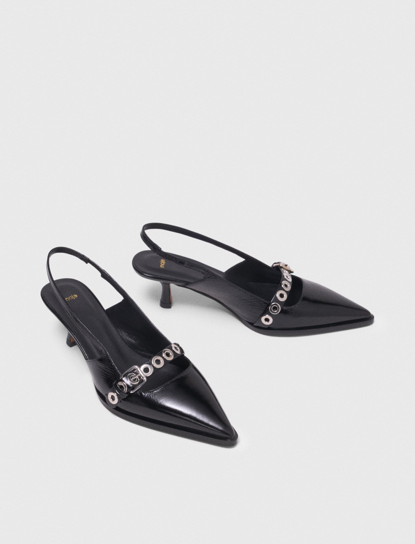 Maje Leather pumps with eyelet strap
