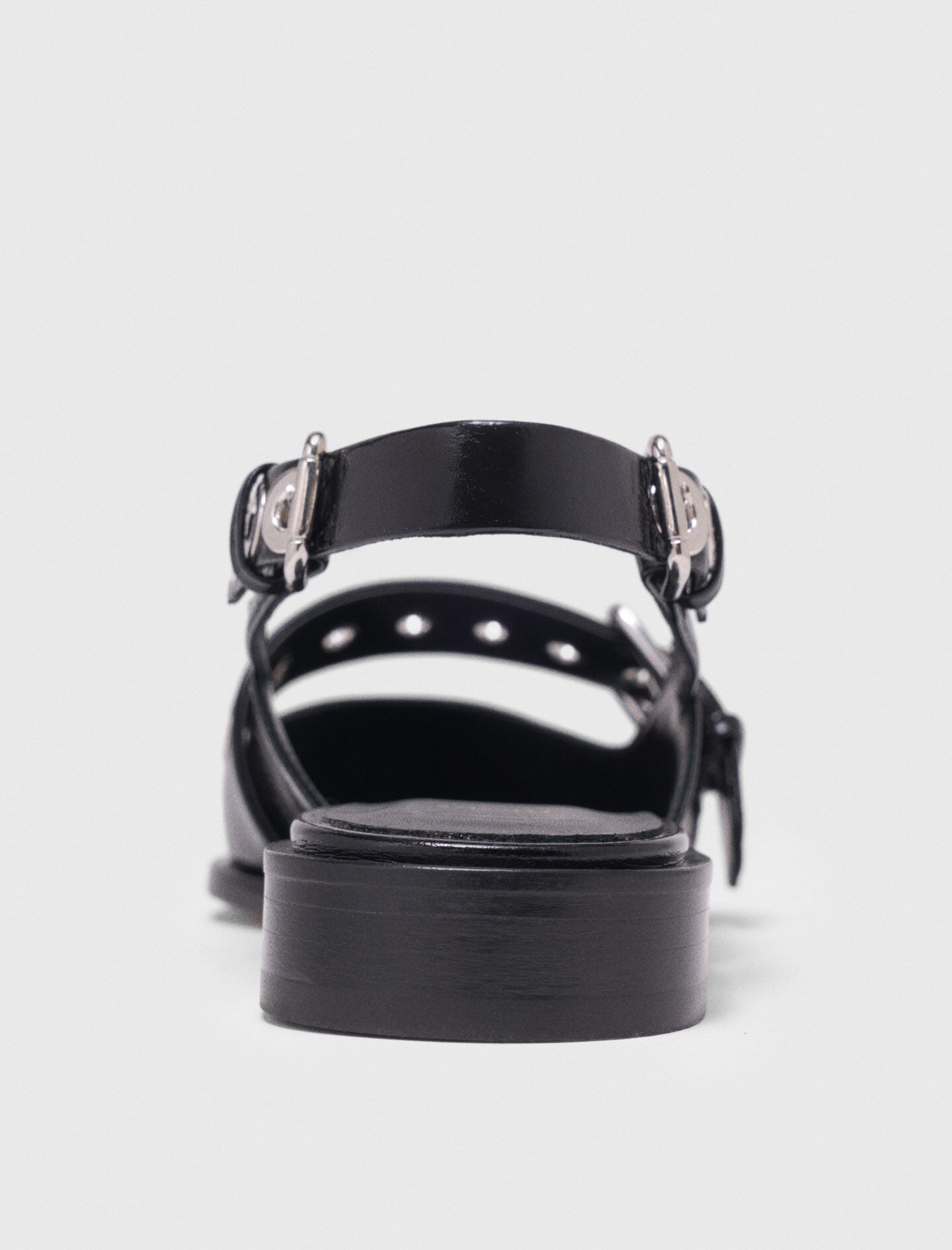 Maje Flat leather strap slingbacks