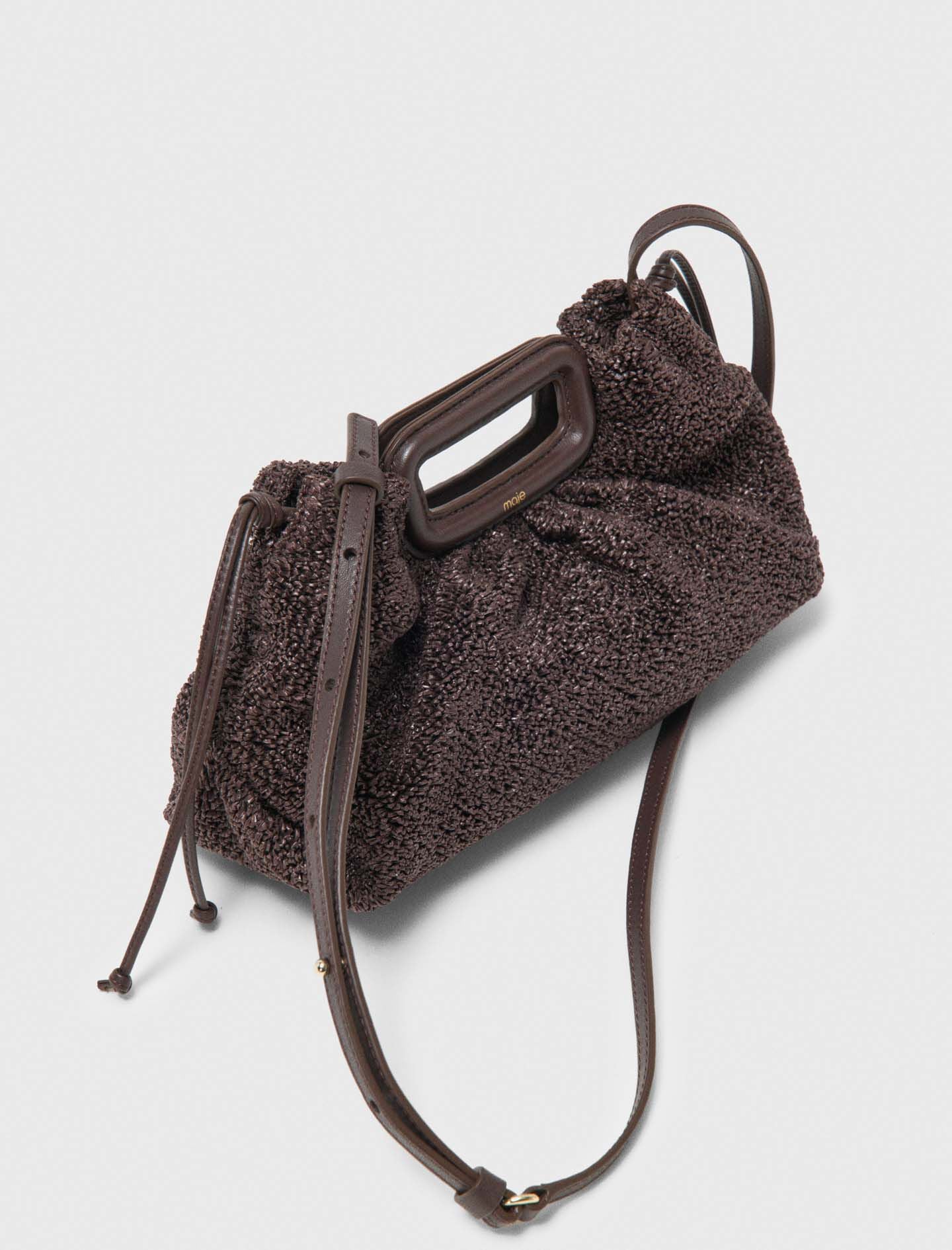 Maje Mipli bouclé effect clutch bag