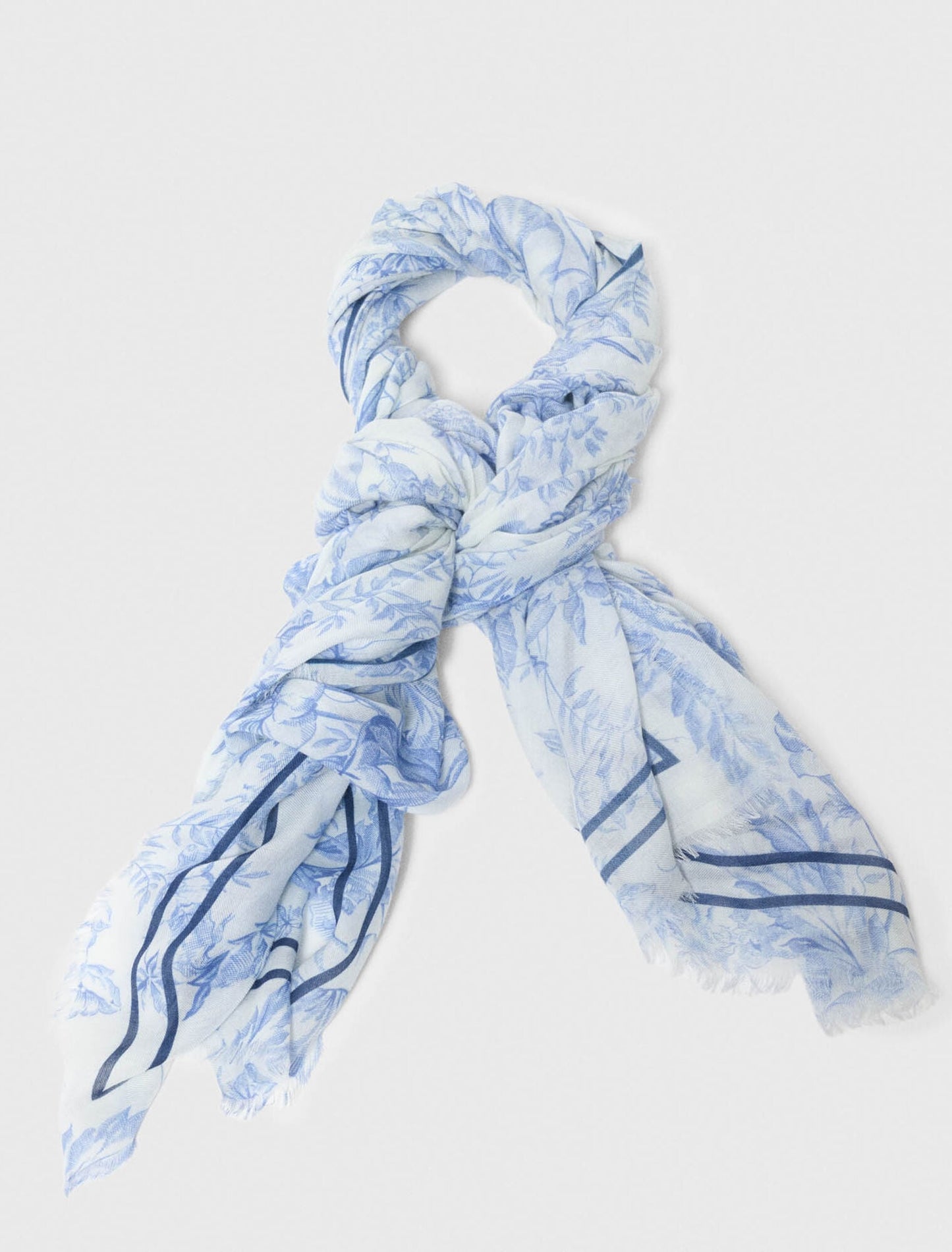 Maje Floral print wool blend shawl