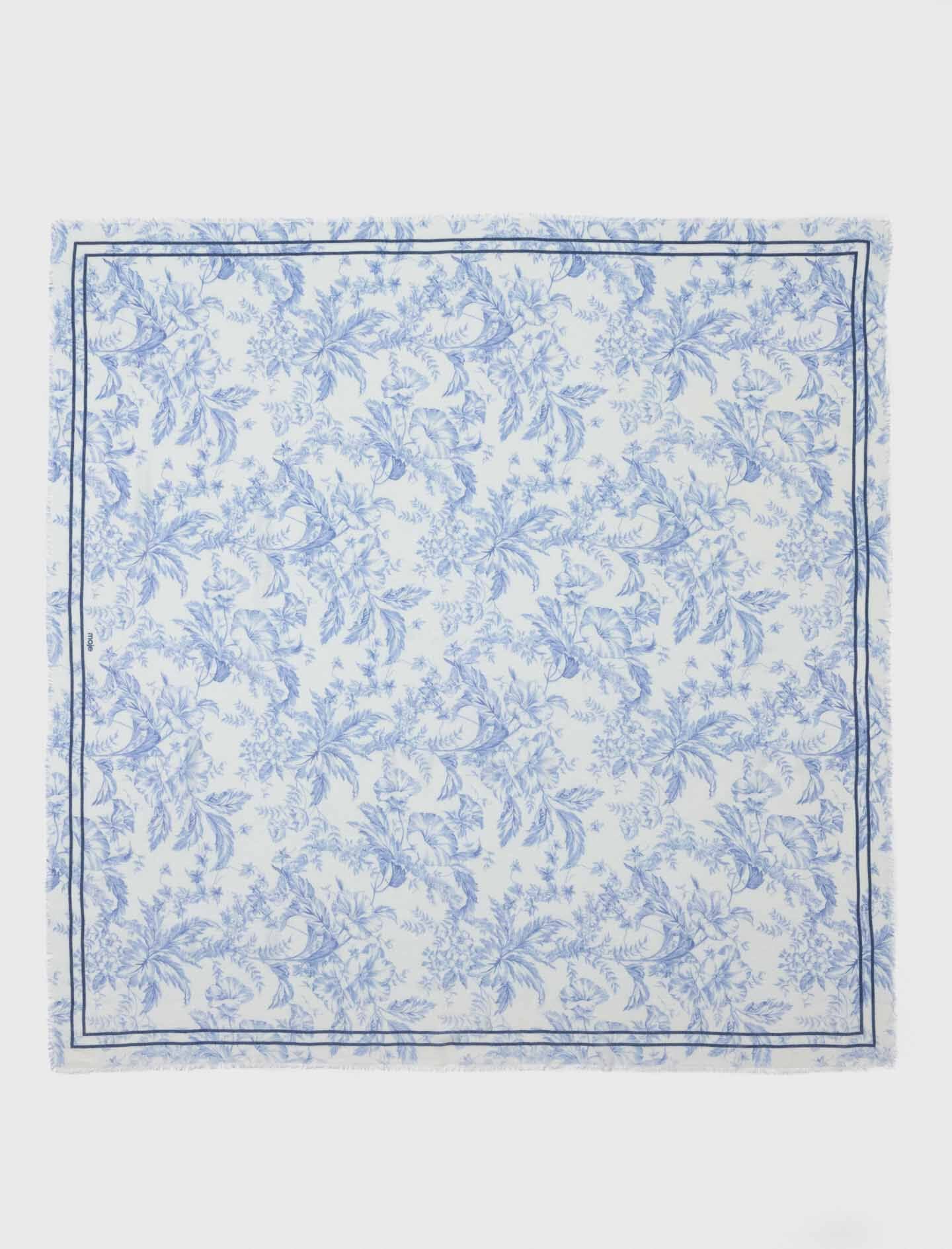 Maje Floral print wool blend shawl