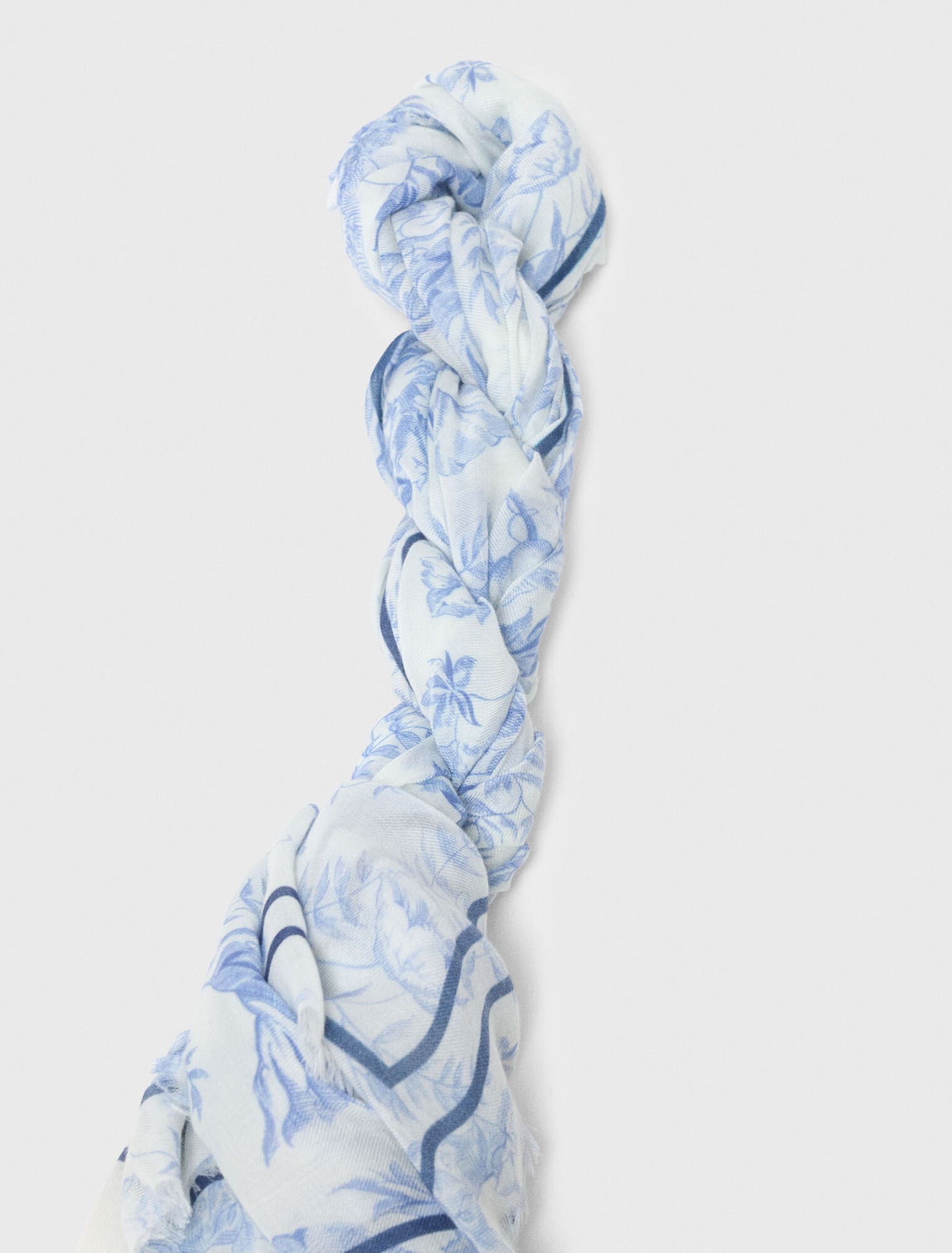 Maje Floral print wool blend shawl