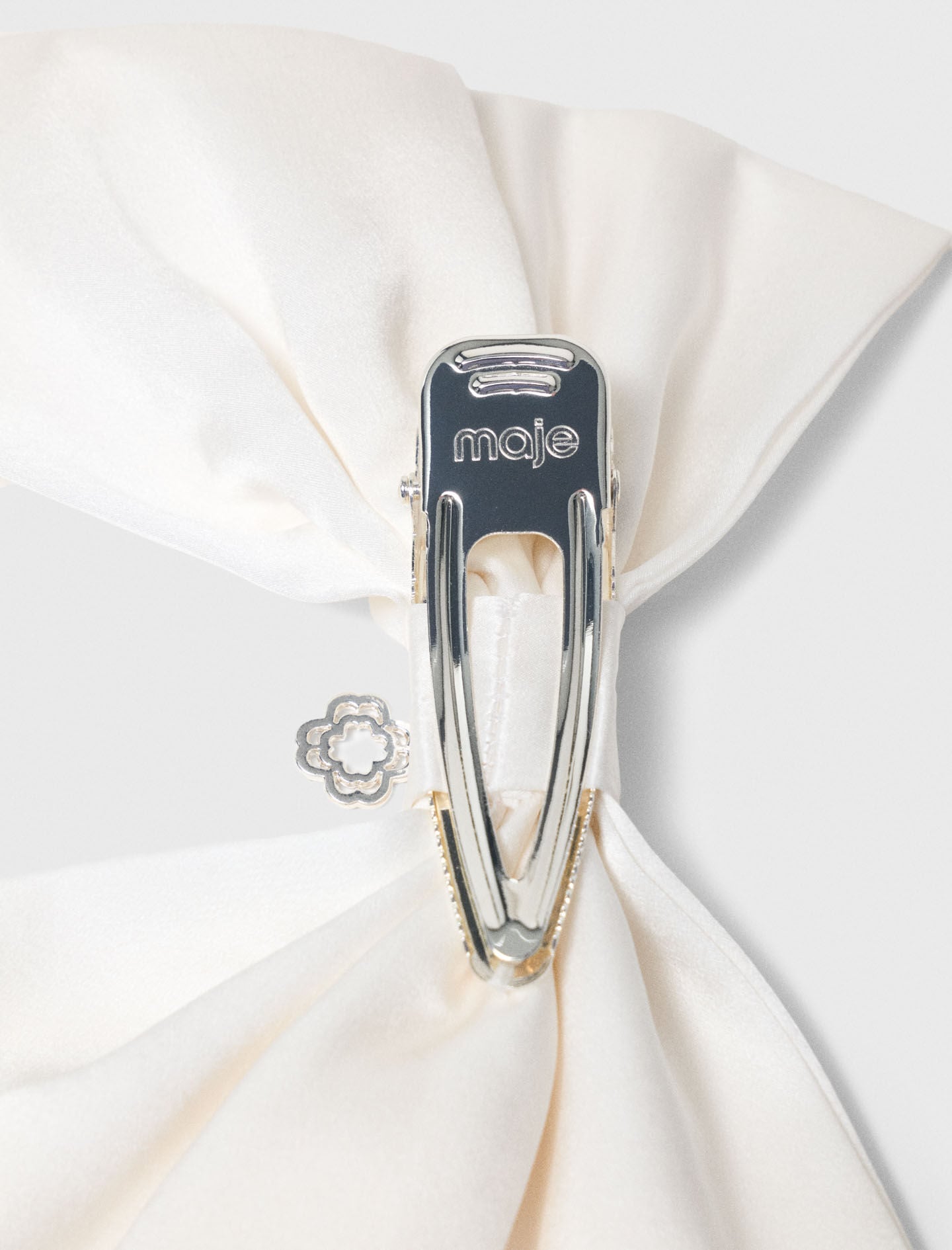 Maje Satin-effect bow barrette