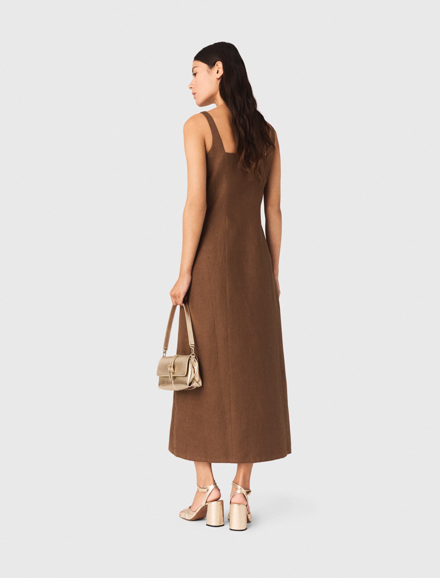 Maje Linen blend maxi dress
