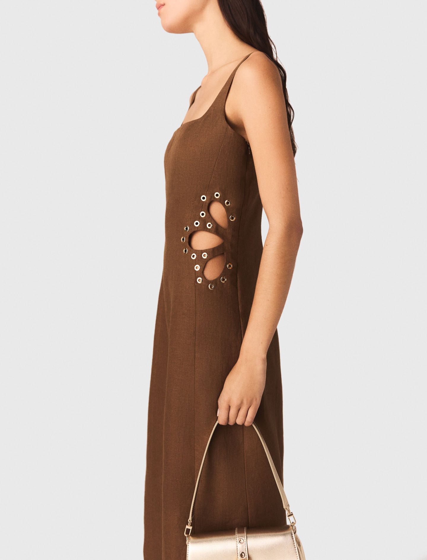Maje Linen blend maxi dress