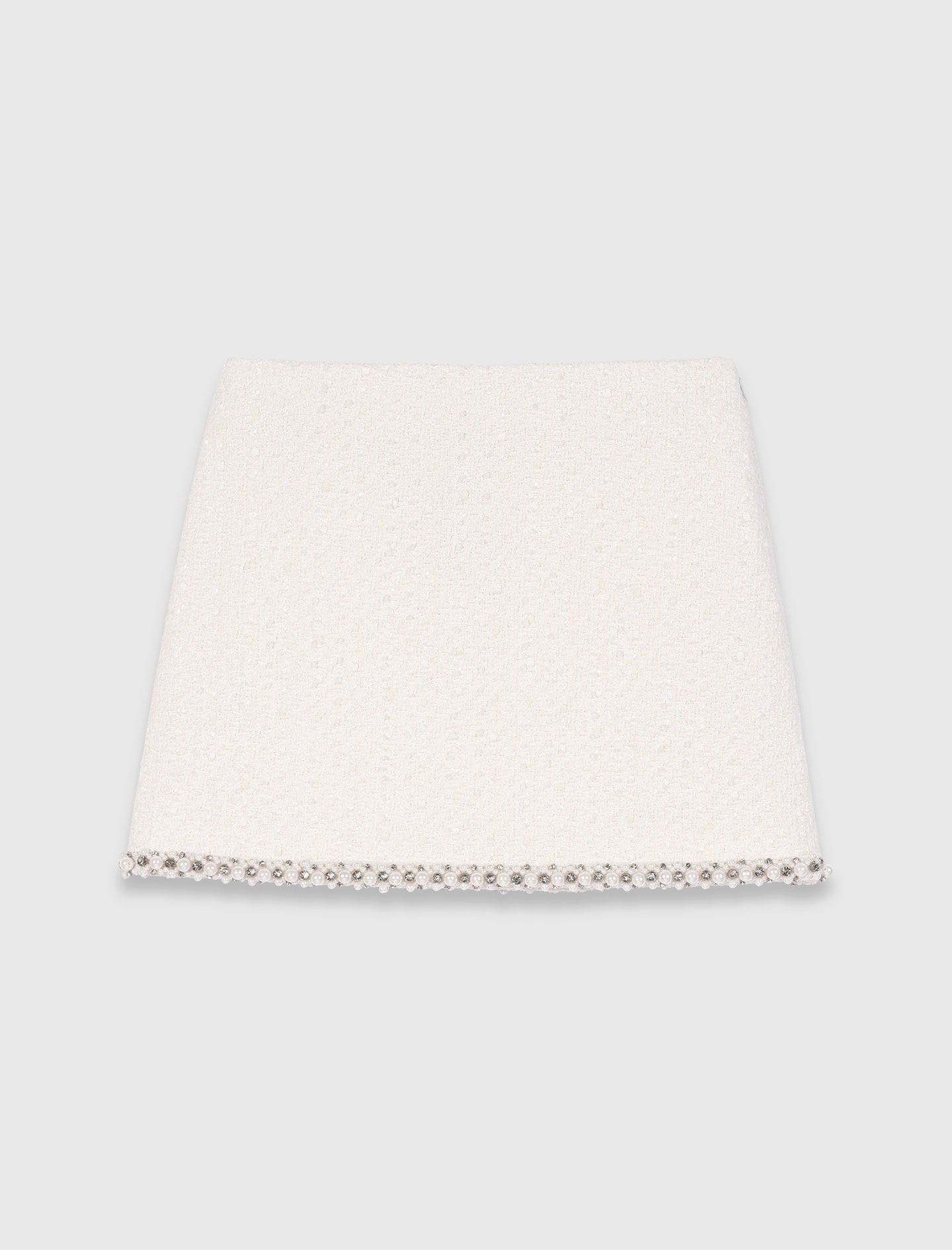 Maje Tweed skirt with pearl trim